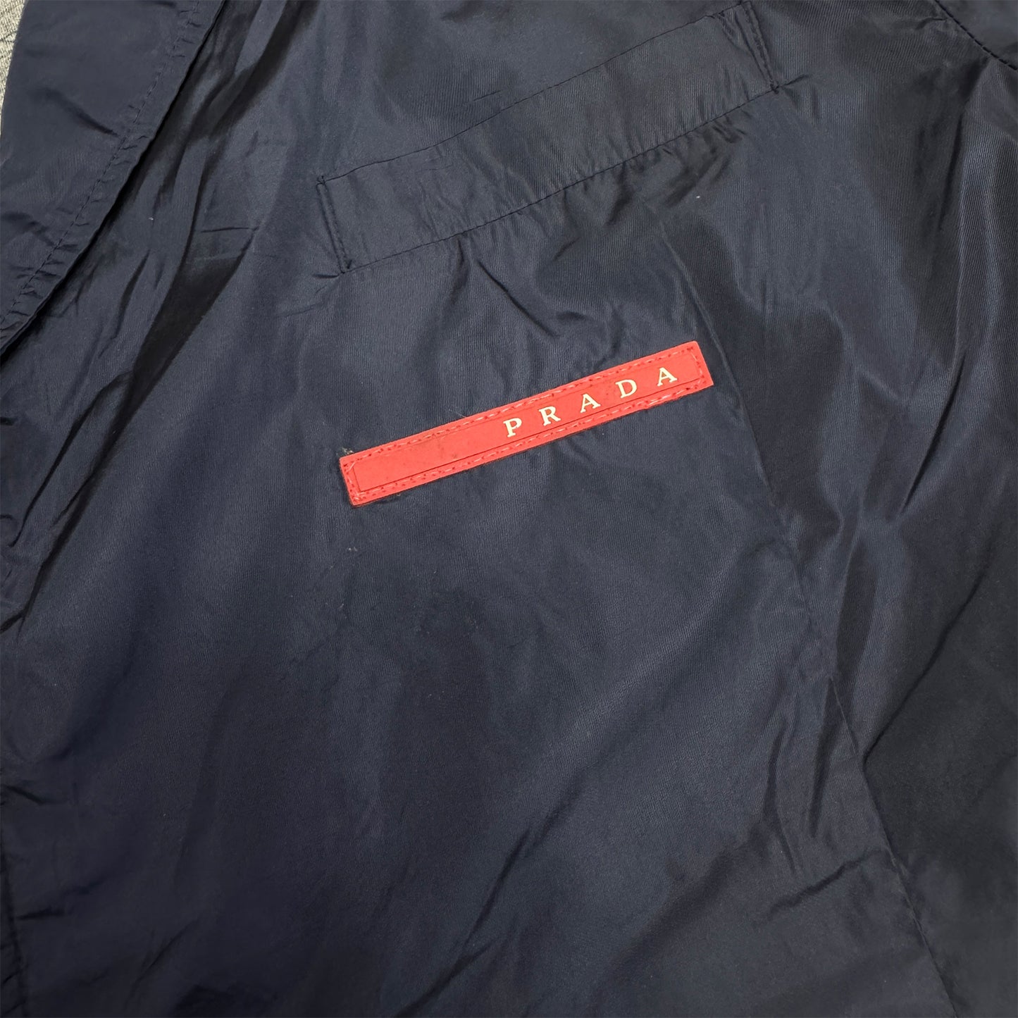 Prada Men's Navy Blue Nylon Blazer Jacket (Size Medium)