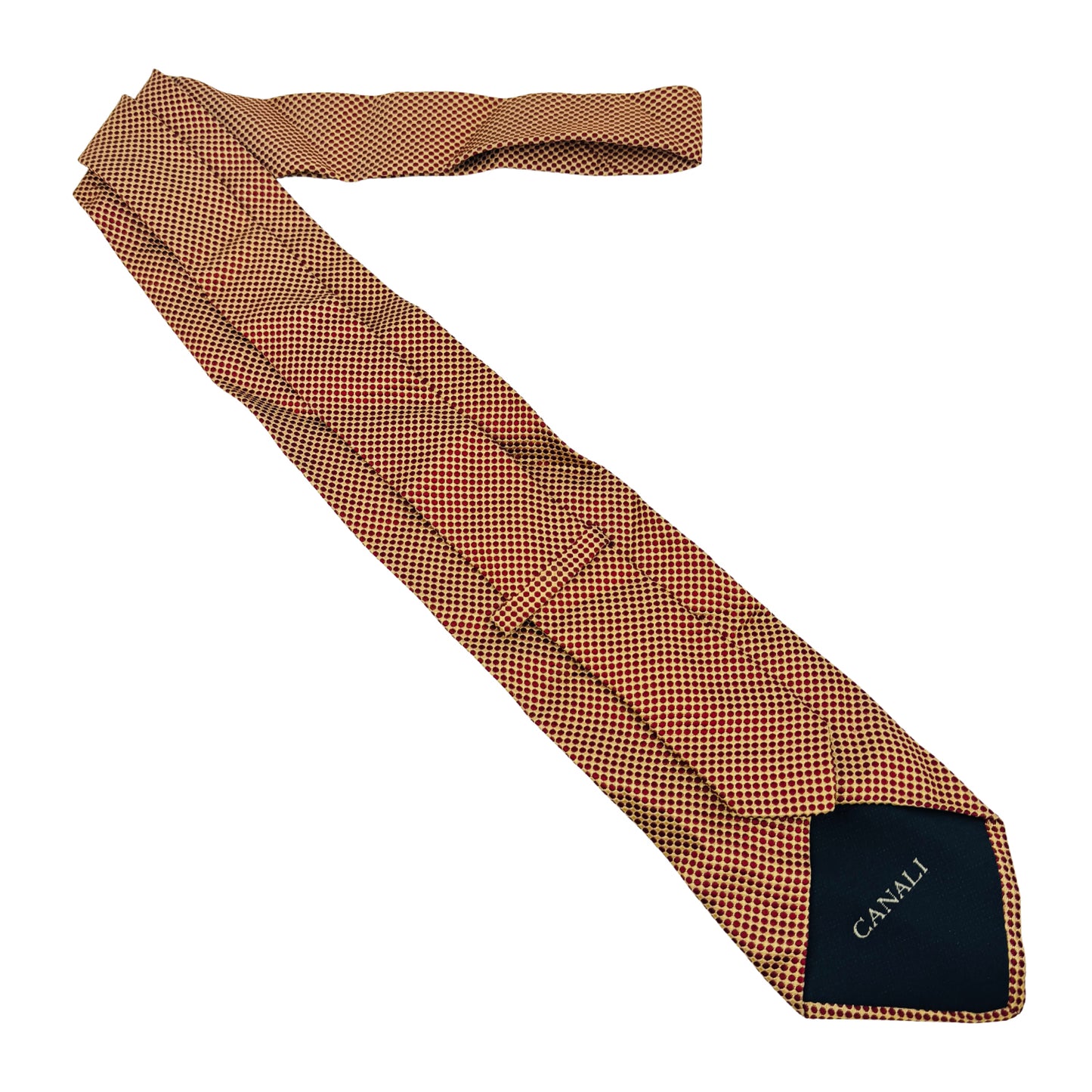 Canali Mustard Yellow 'Micro-Dot Pattern' Tie (Size Regular)