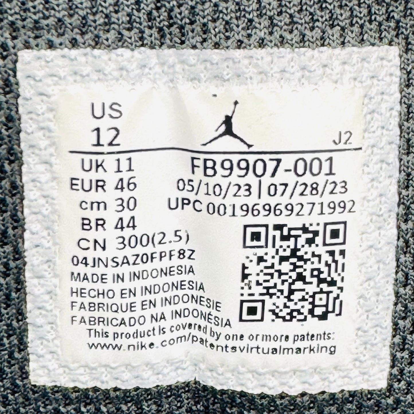 Nike Air Jordan 1 Low SE "Black Elephant" Sneakers (Size 46) - FB9907-001