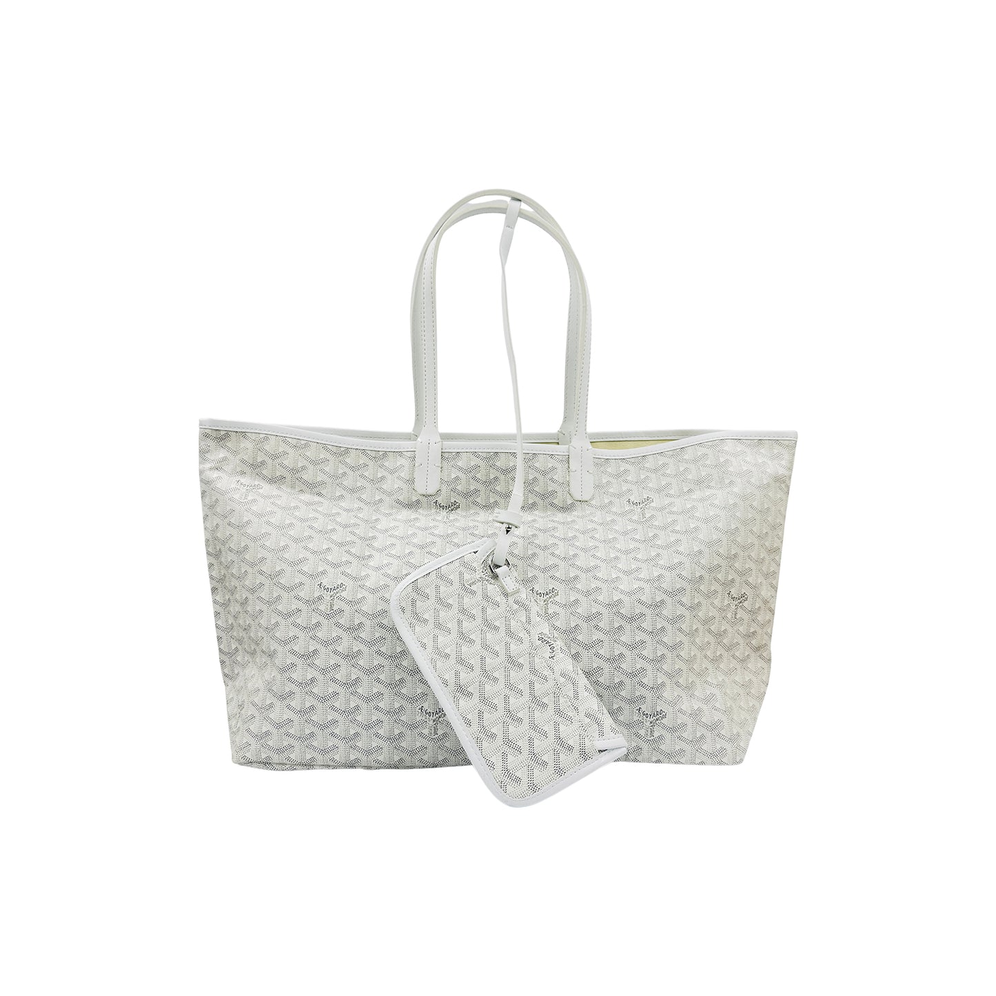 Goyard Saint Louis White Goyardine Canvas Tote Bag
