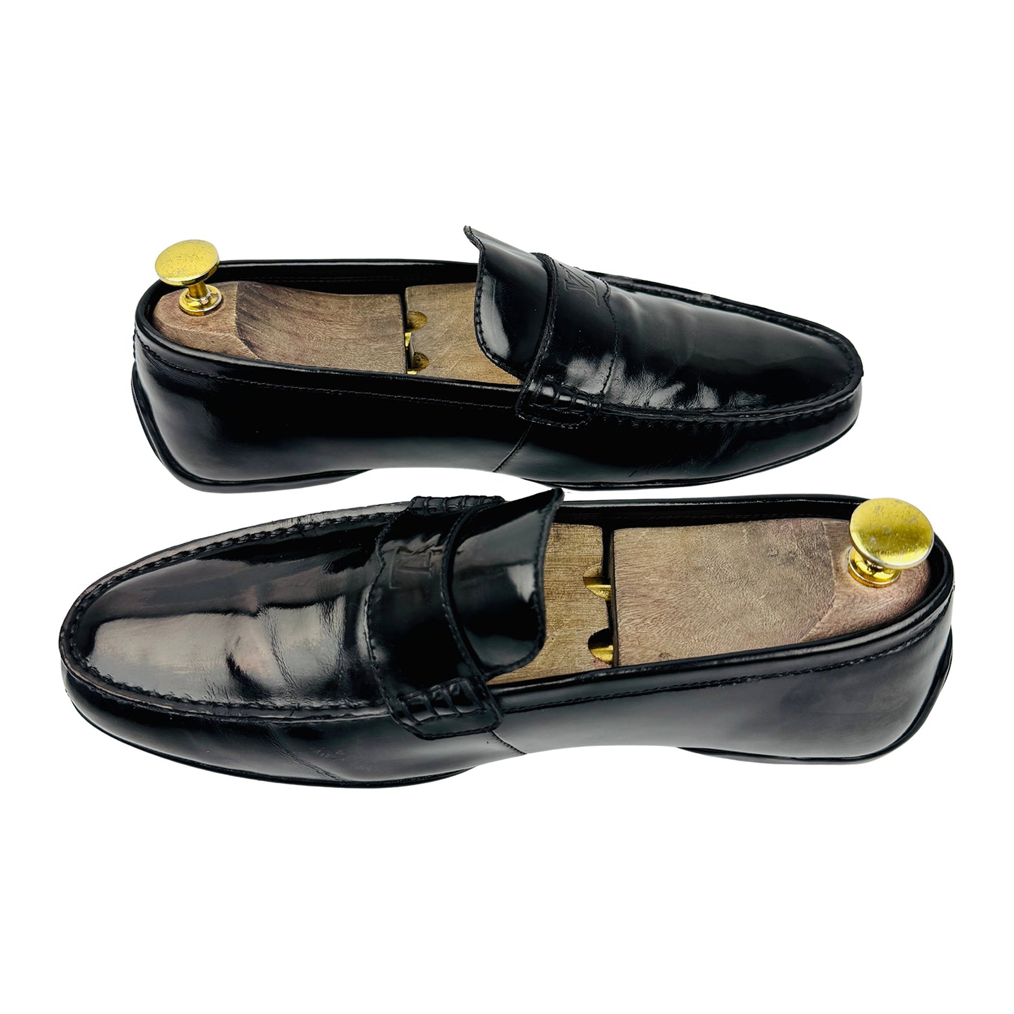 Louis Vuitton Men's Black Leather Loafers (Size 41)