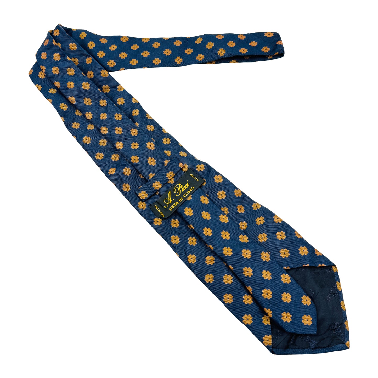A. Picci Dark Navy 'Floral Pattern' Tie (Size Regular)