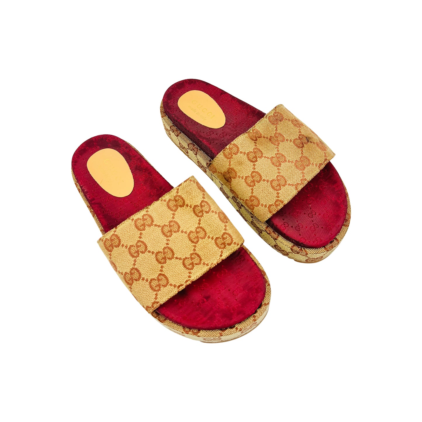 Gucci Angelina GG Supreme Platform Slides (Size 39)