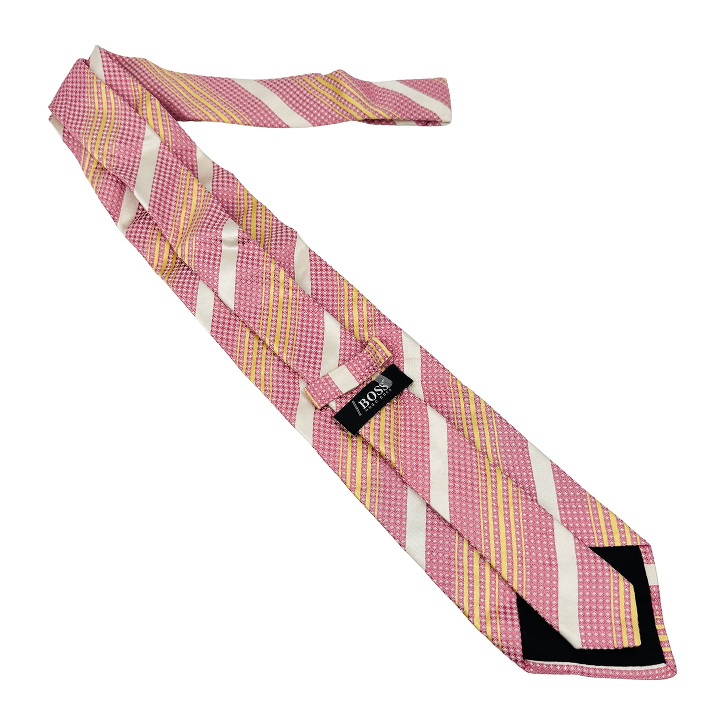 Hugo Boss Pink 'Diagonal Stripes' Silk Tie (Size Regular)