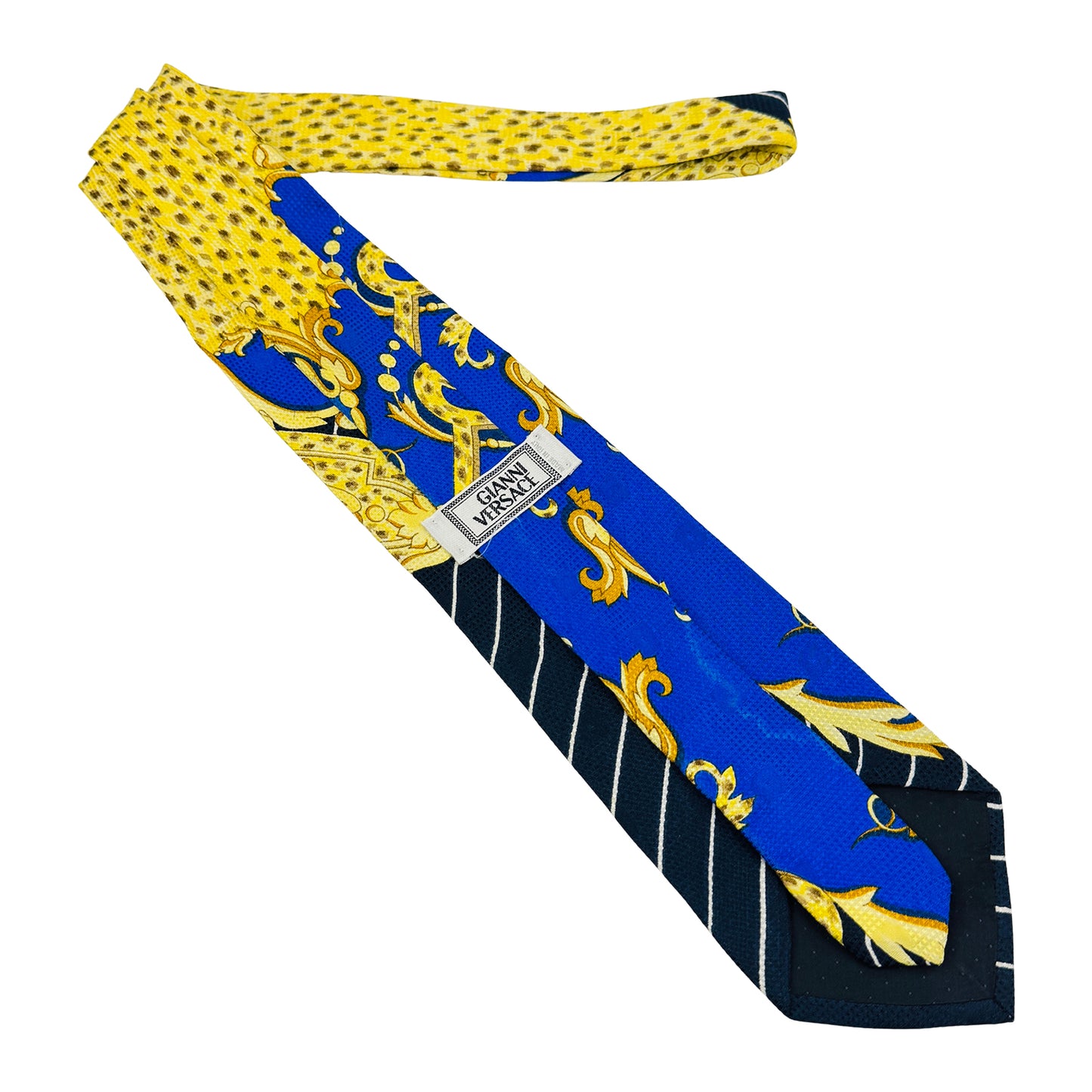 Versace Royal Blue 'Pinstripes' Tie (Size Regular)