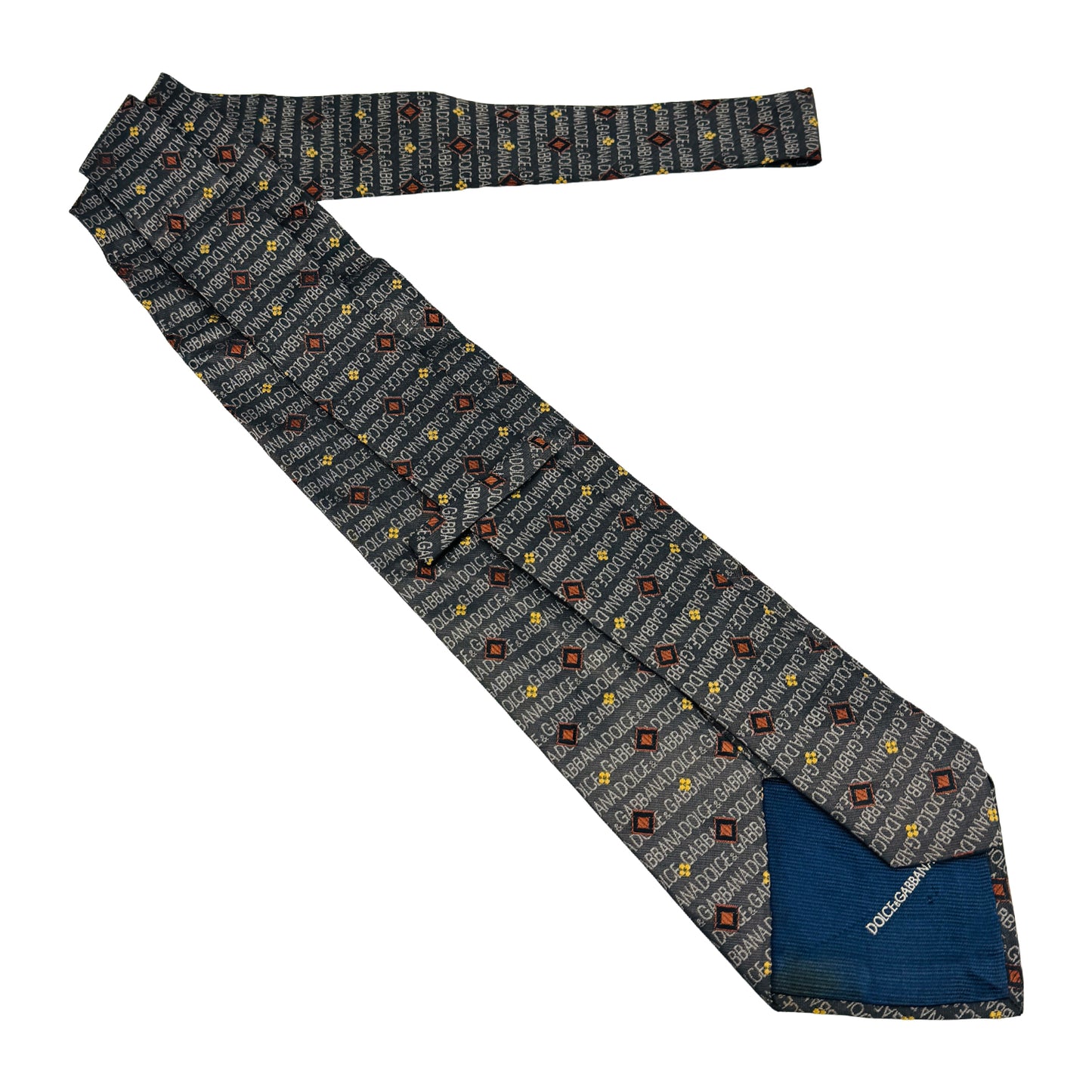 Dolce & Gabbana Black 'All Over Text' Tie (Size Regular)