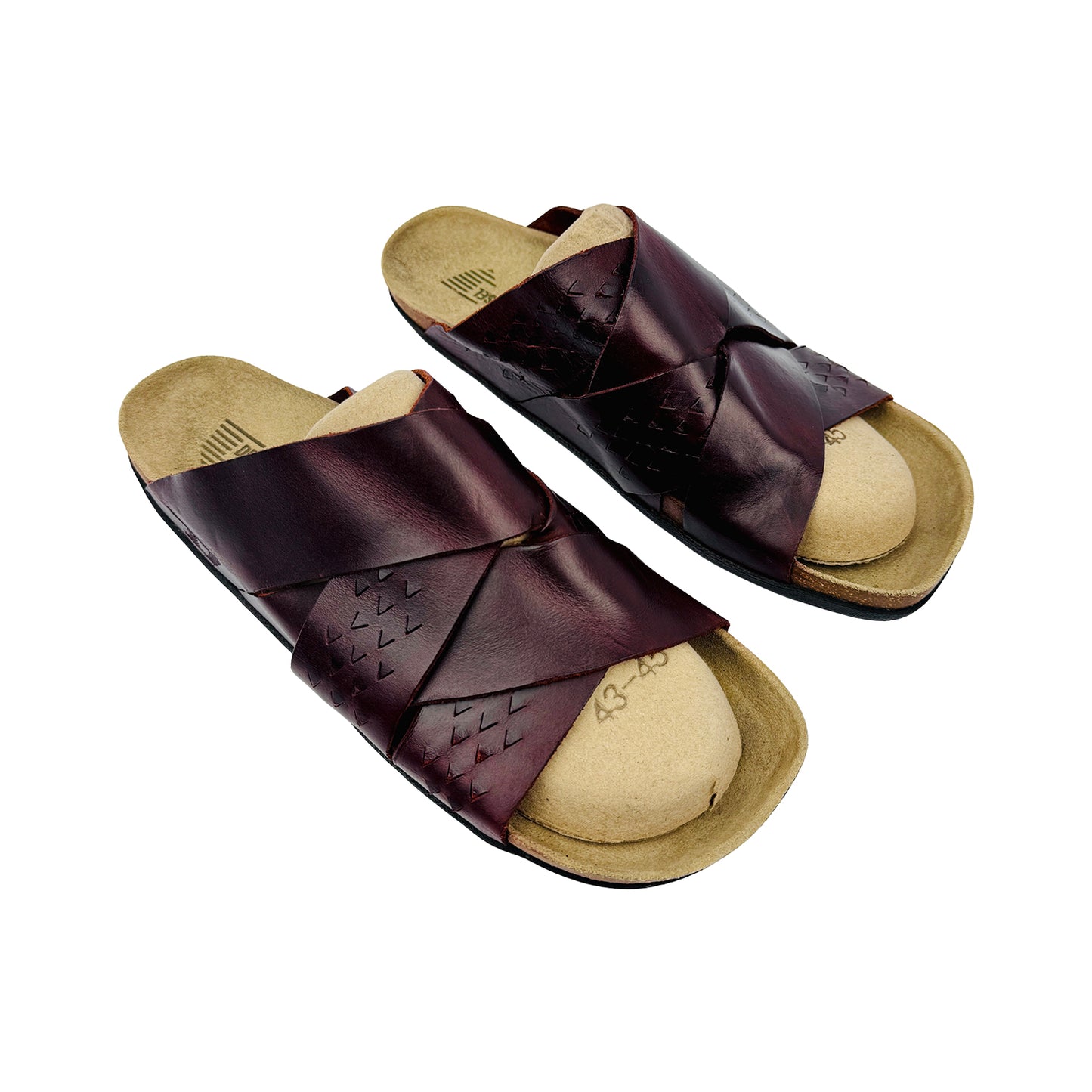 Diesel Men's Burgundy Leather Slippers (Size 44.5/45)