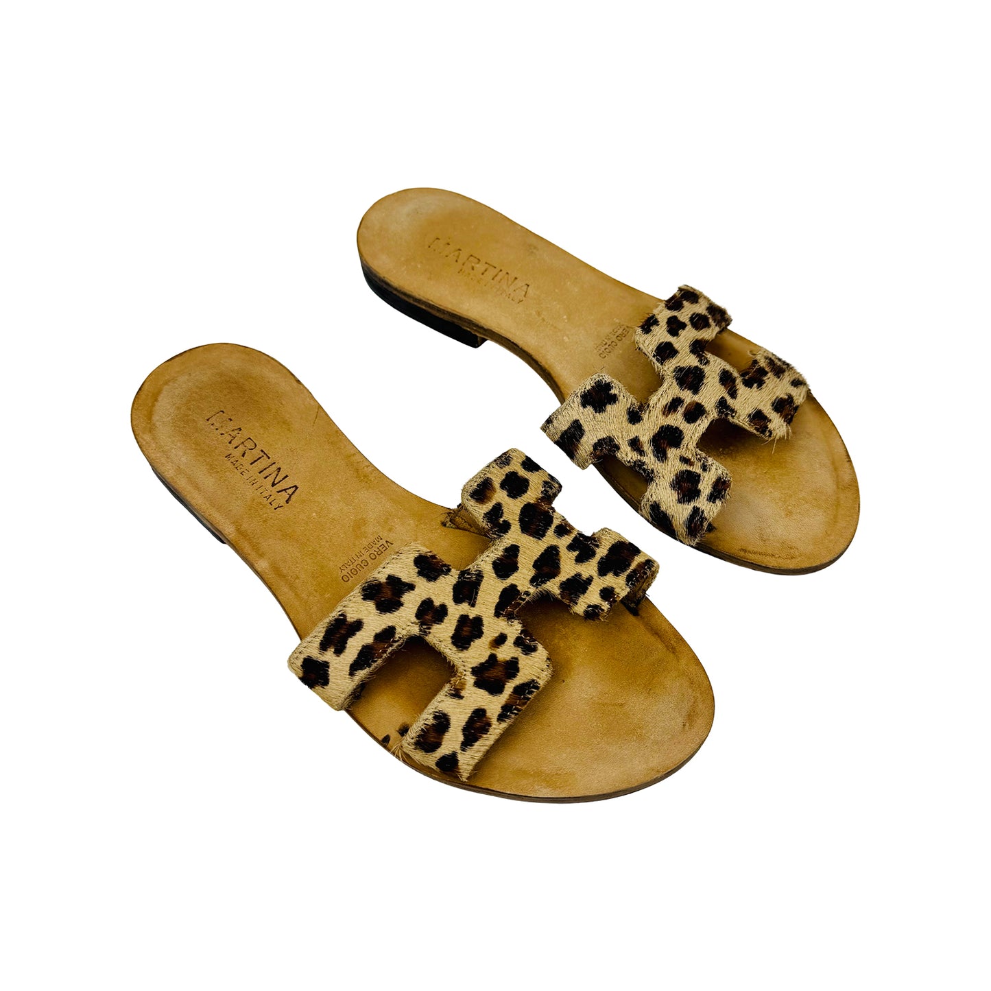 Martina Women's Leopard Print Sandal Slides (Size 38)