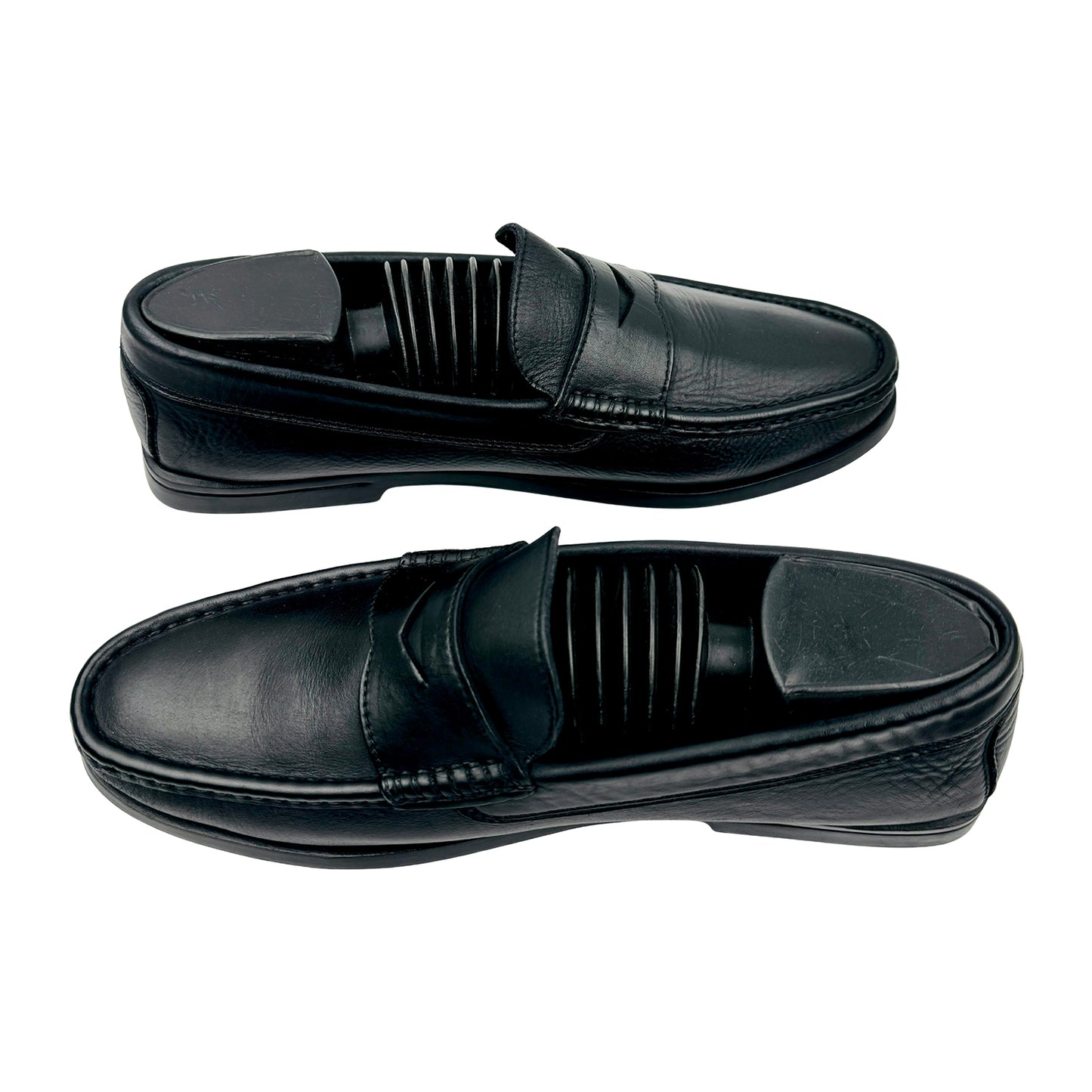 Bally Men's Black Leather Penny Loafers (Size 42)