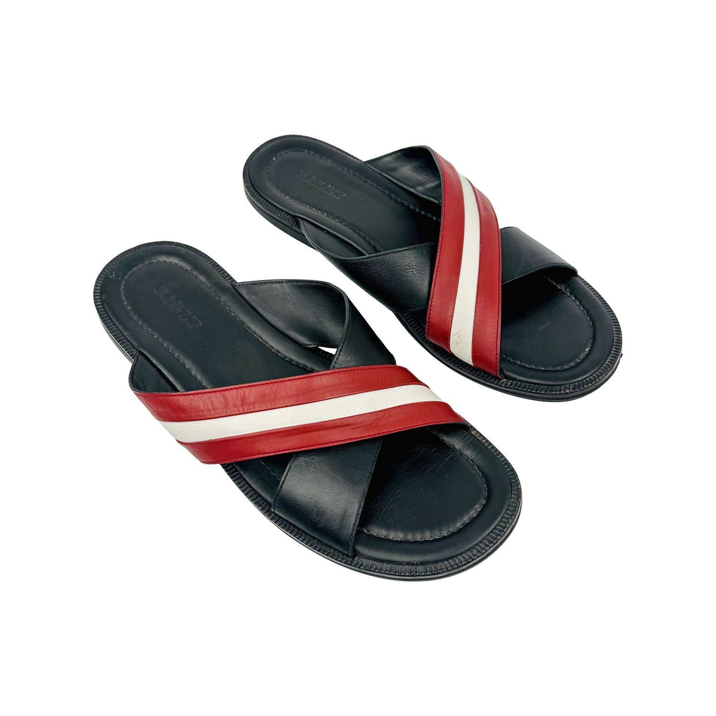 Bally Jaabir Black Smooth Leather Sandal Slippers (Size 44)