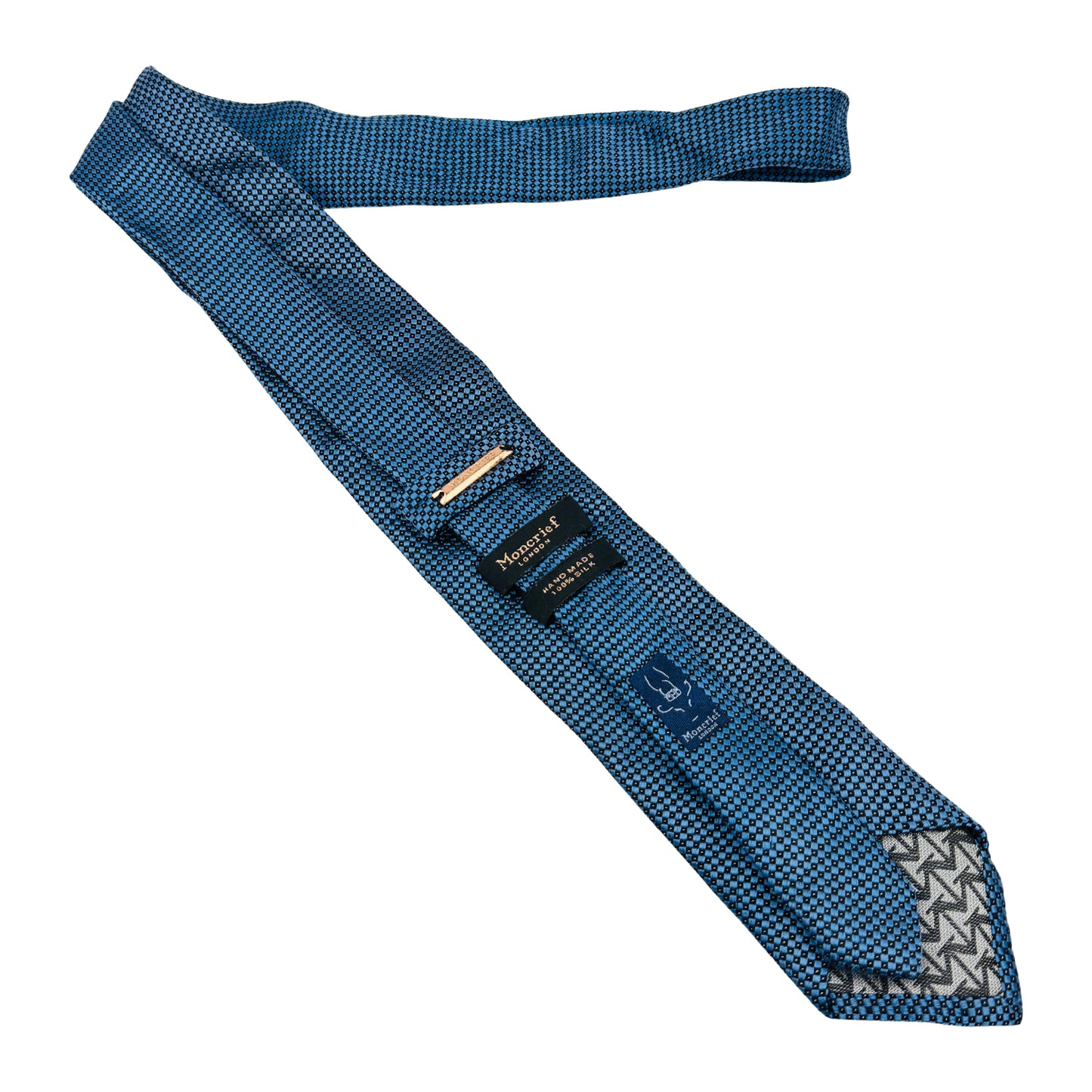 Moncrief London Blue 'Geometric Pattern' Tie (Size Regular)