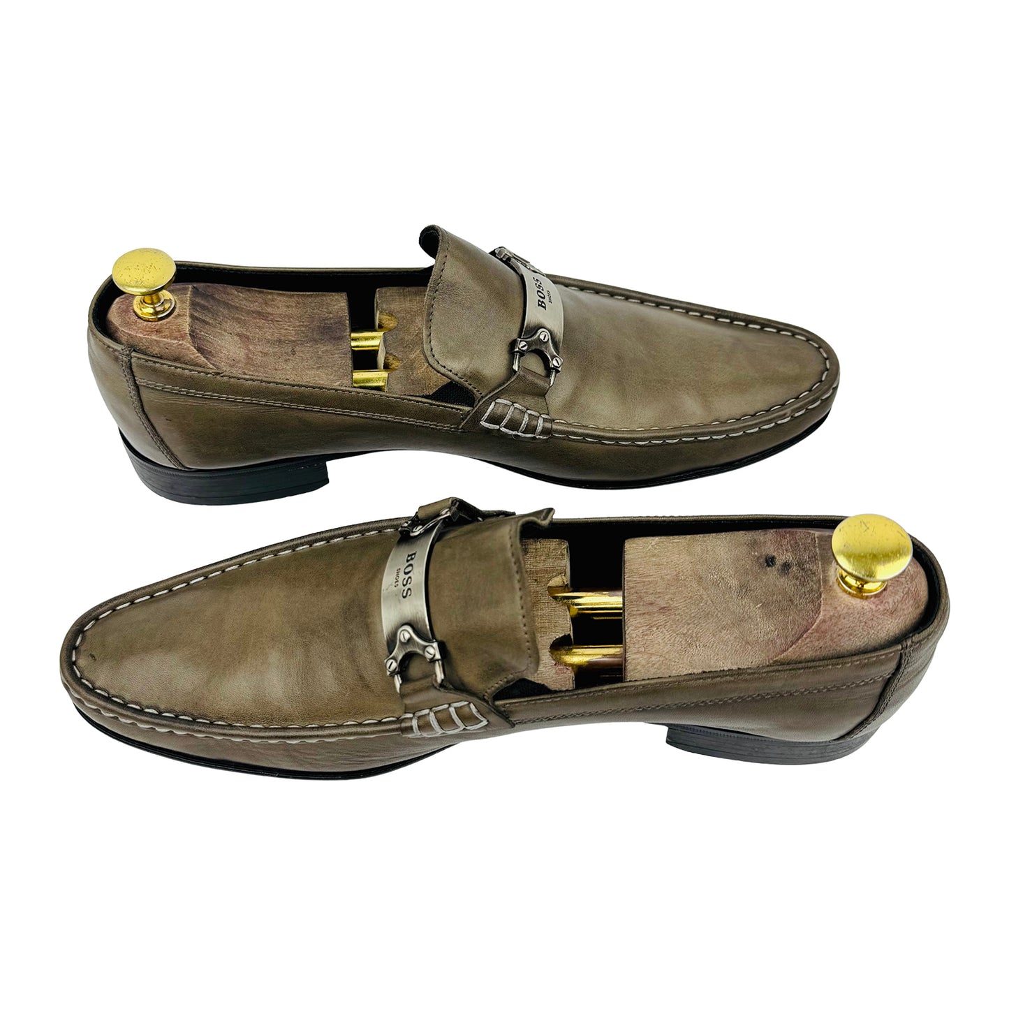 Boss Men's 'Olive-Taupe' Loafers (Size 43)