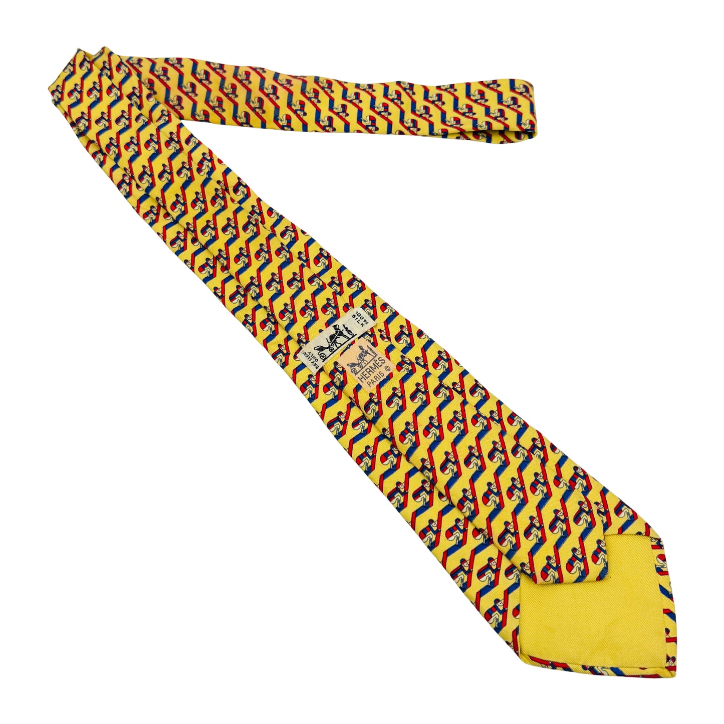 Hermès Yellow 'Geometric Pattern' Tie (Size Regular)