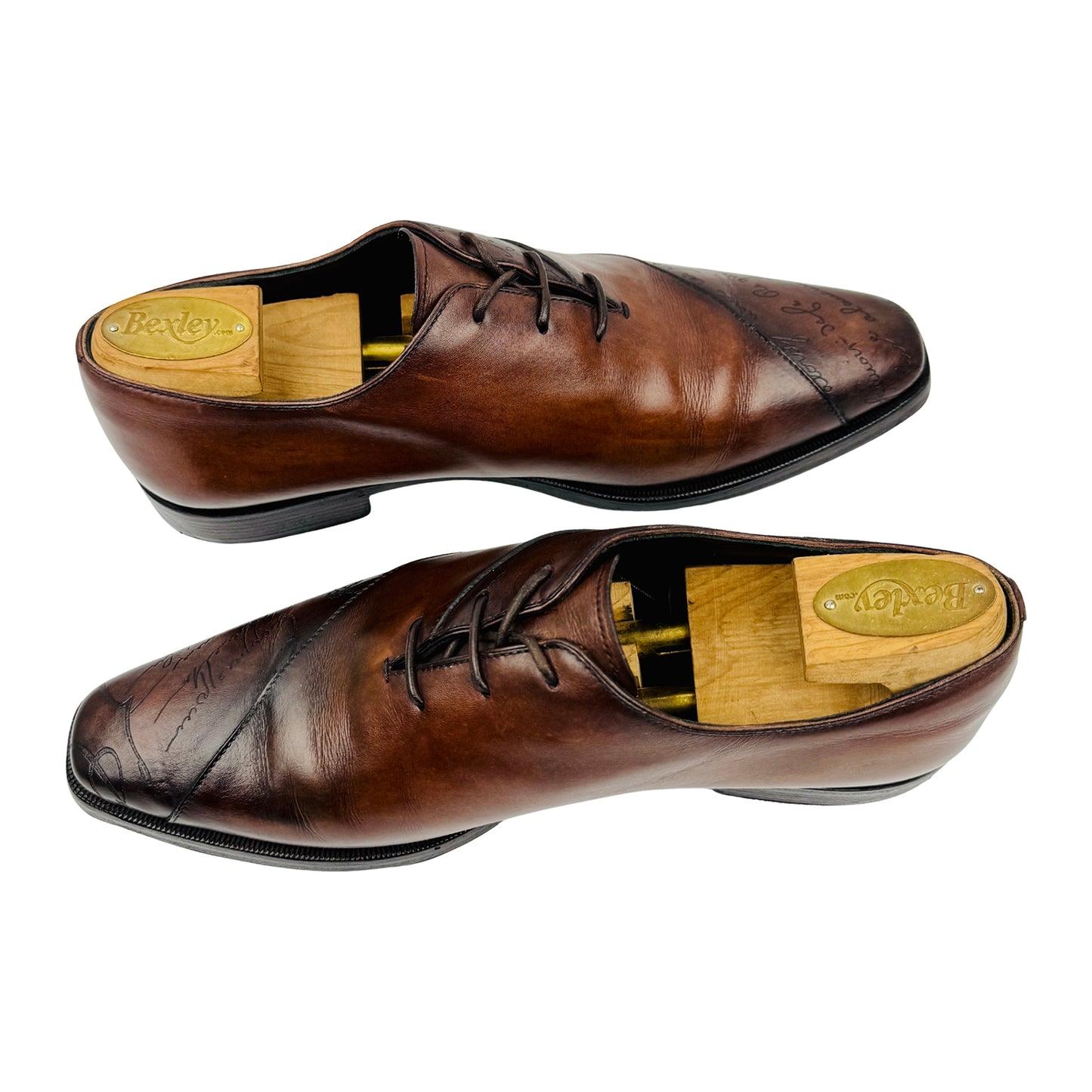 Berluti Alessandro Scritto Brown Leather Oxfords (Size 41)