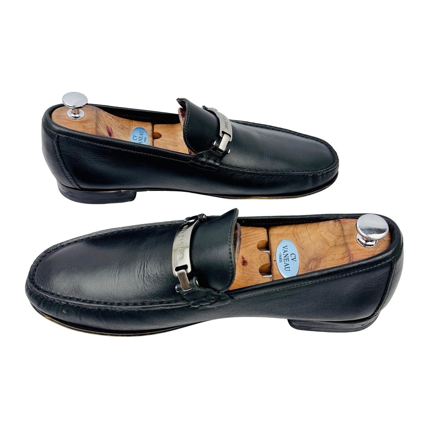 Tommy Hilfiger Men's Black Leather Bit Loafers (Size 44)