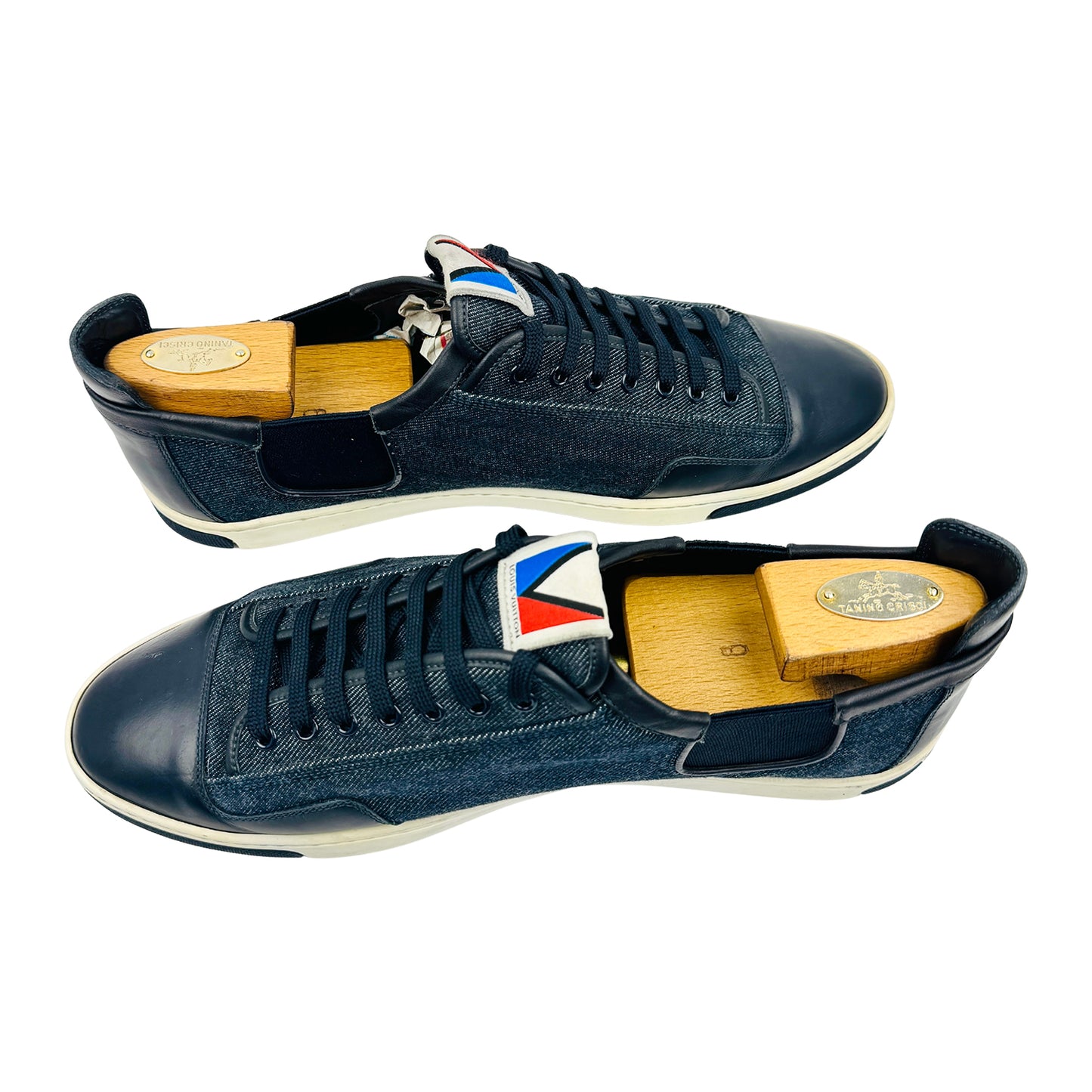 Louis Vuitton Slalom Blue Denim Sneakers (Size 44)