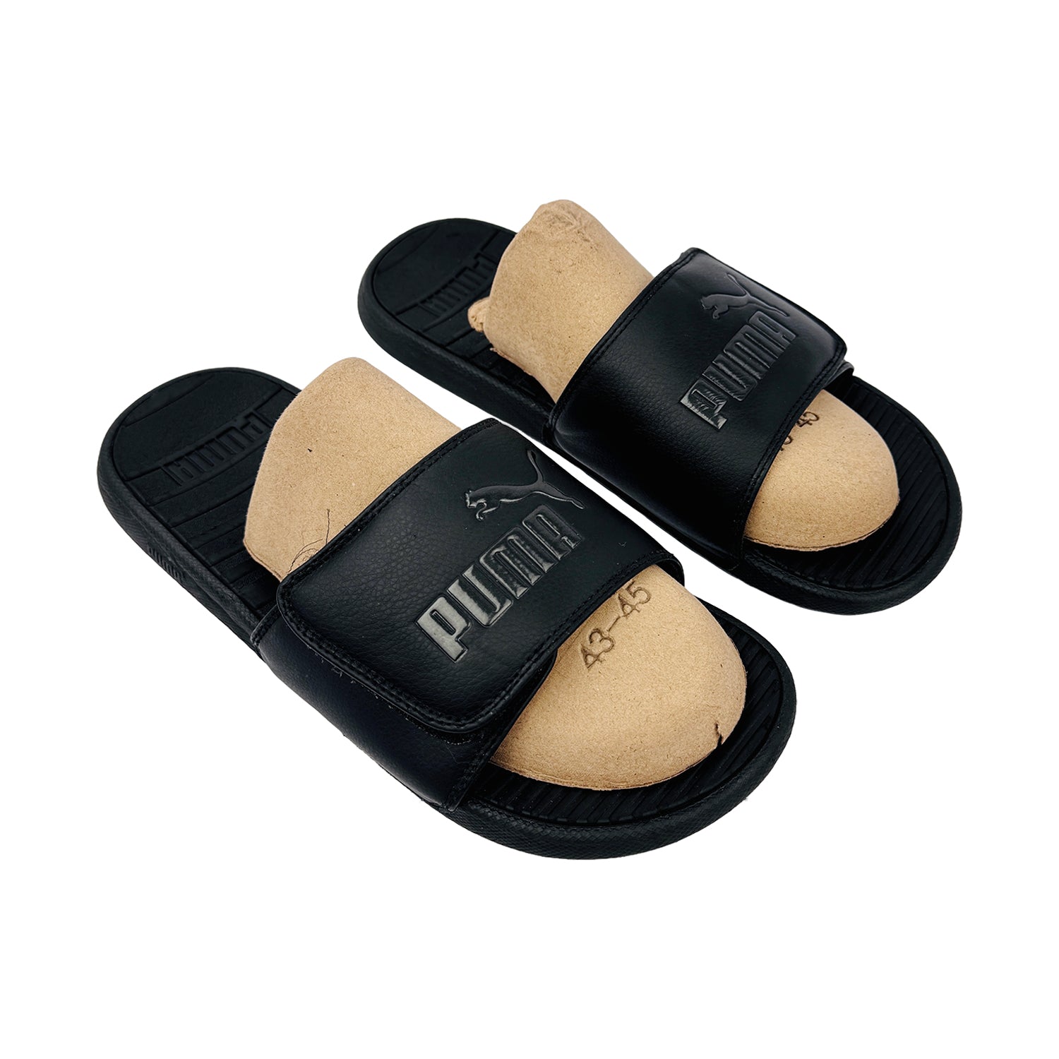 Right Side image of Puma Men's Cool Cat V Black Slides (Size 44/44.5) - 371044_02