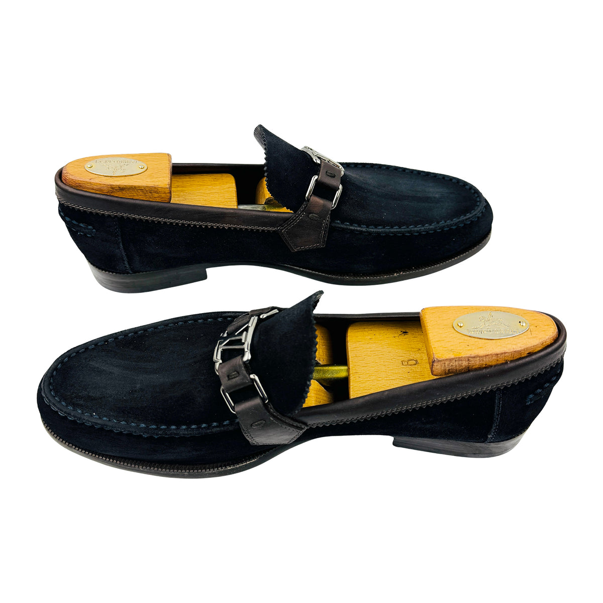 Louis Vuitton Major Suede Leather Navy Blue Loafers (Size 42.5)