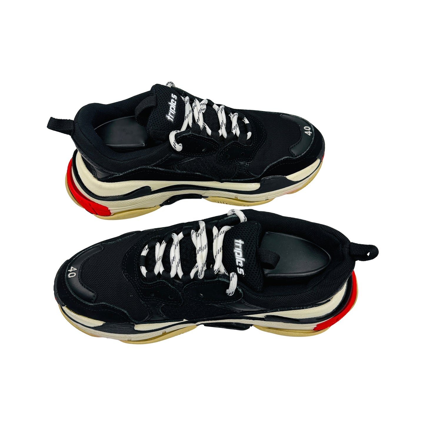 Balenciaga Triple S 'Black White Red' Shoes (Size 40)