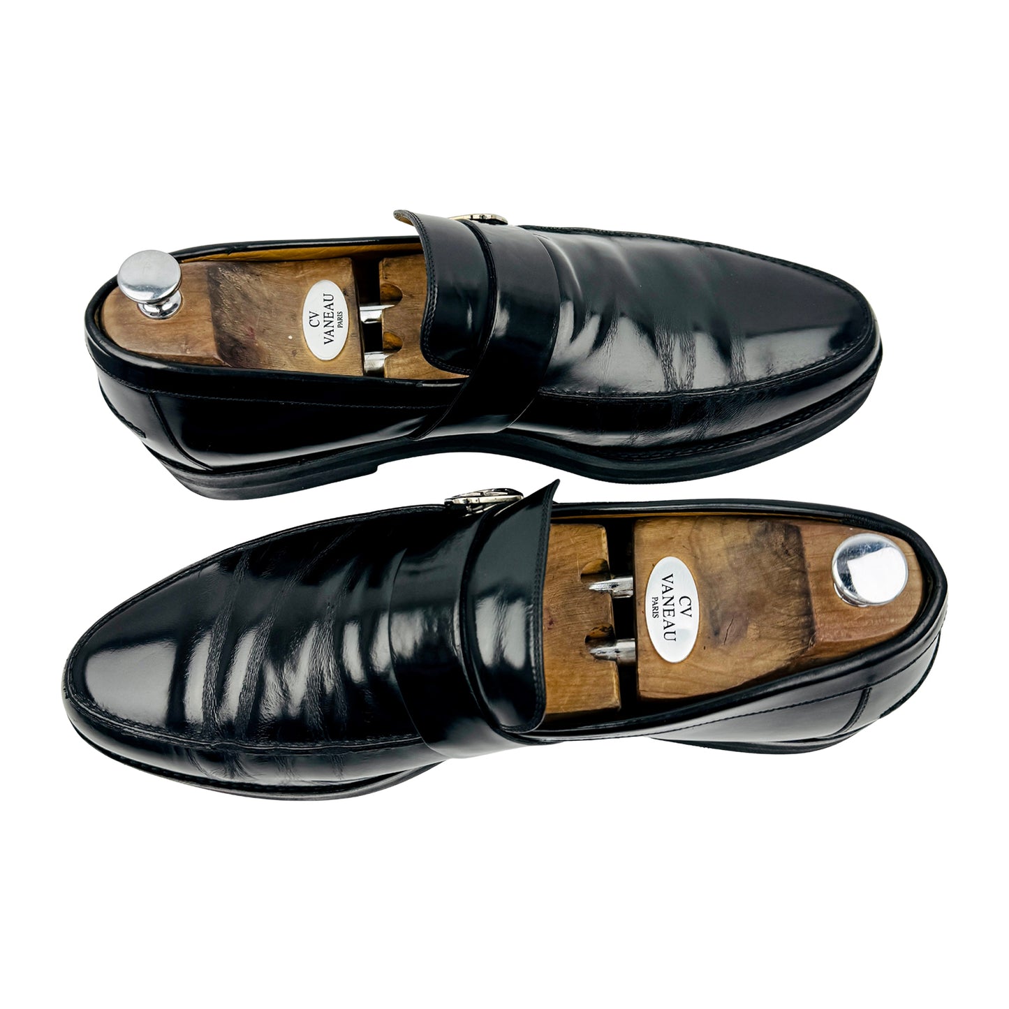 Gucci Men's GG Logo Black Leather Loafers (Size 45/45.5) - 233506
