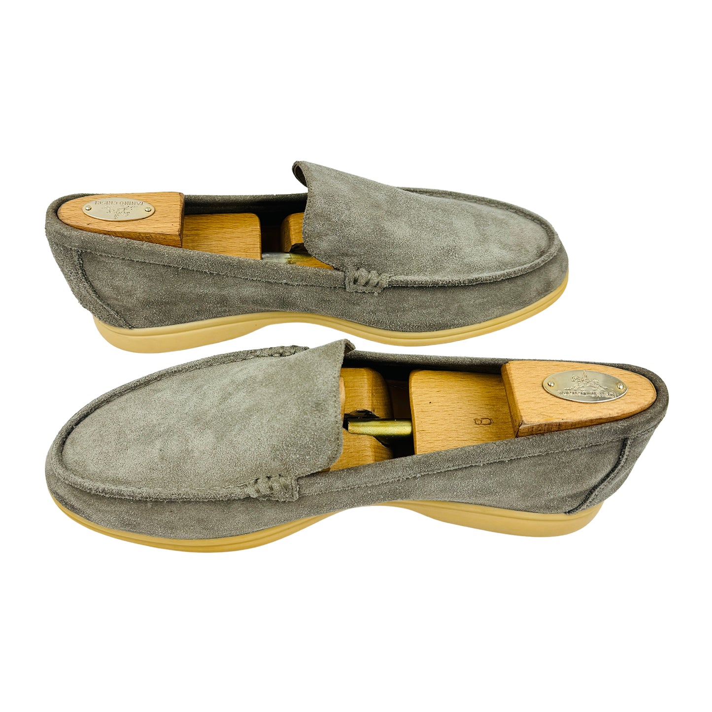 Loro Piana Summer Walk Grey Loafers (Size 43)