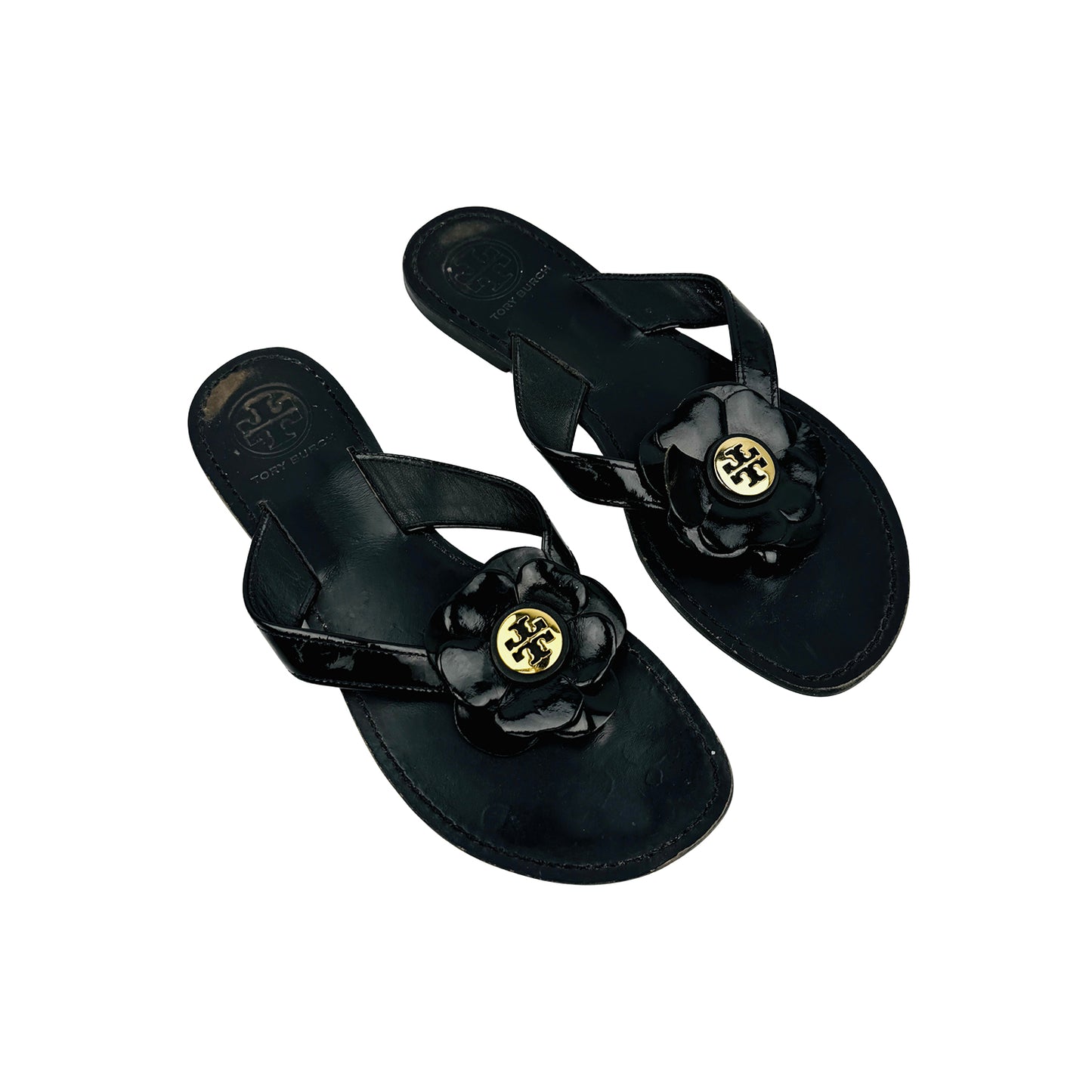 Tory Burch Breely Black Flip Flops (Size 36.5)
