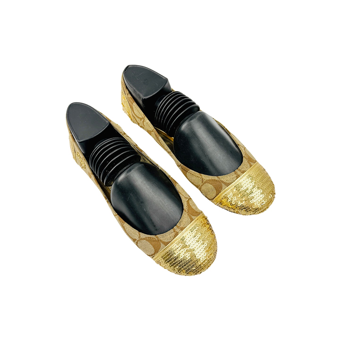 Coach Women's Shine Golden Ballet Flats (Size 37.5)
