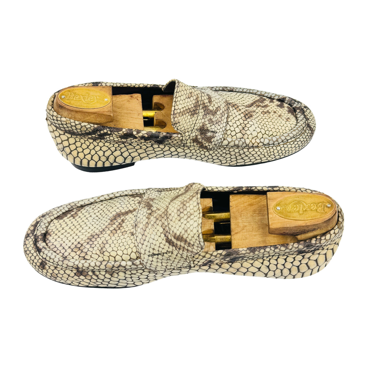 Emporio Armani Python Print Leather Loafers (Size 40)