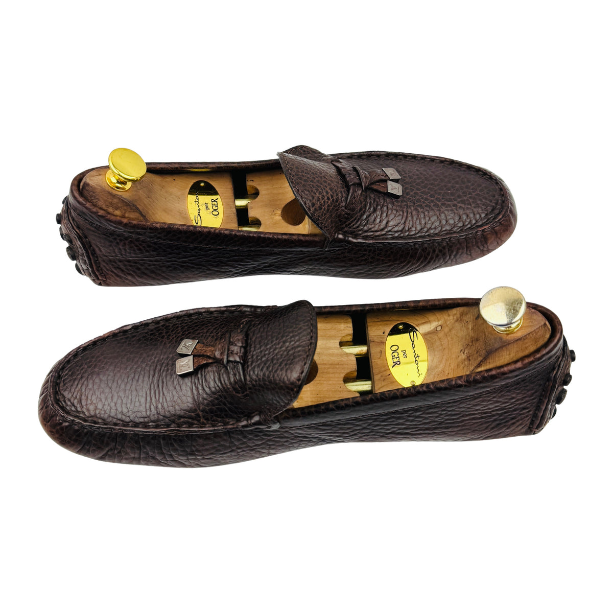 Louis Vuitton Men's Dark Brown 'LV Ornaments' Loafers (Size 43)