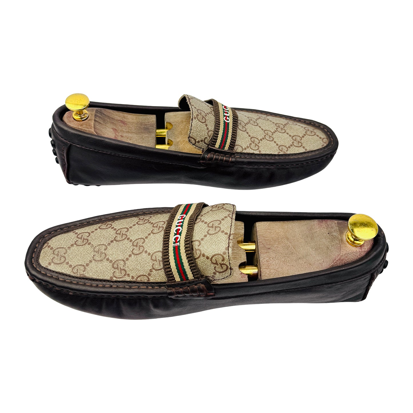 Gucci GG Supreme Web Driver Loafers (Size 42.5)