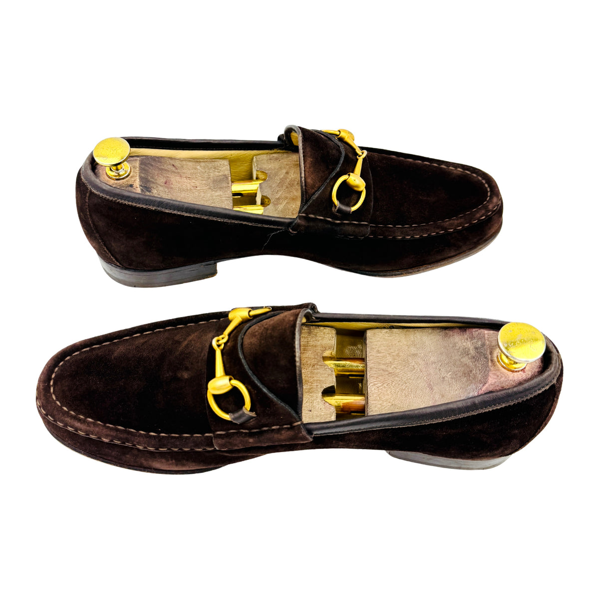 Gucci Dark Brown Suede Horsebit Loafers (Size 43.5)