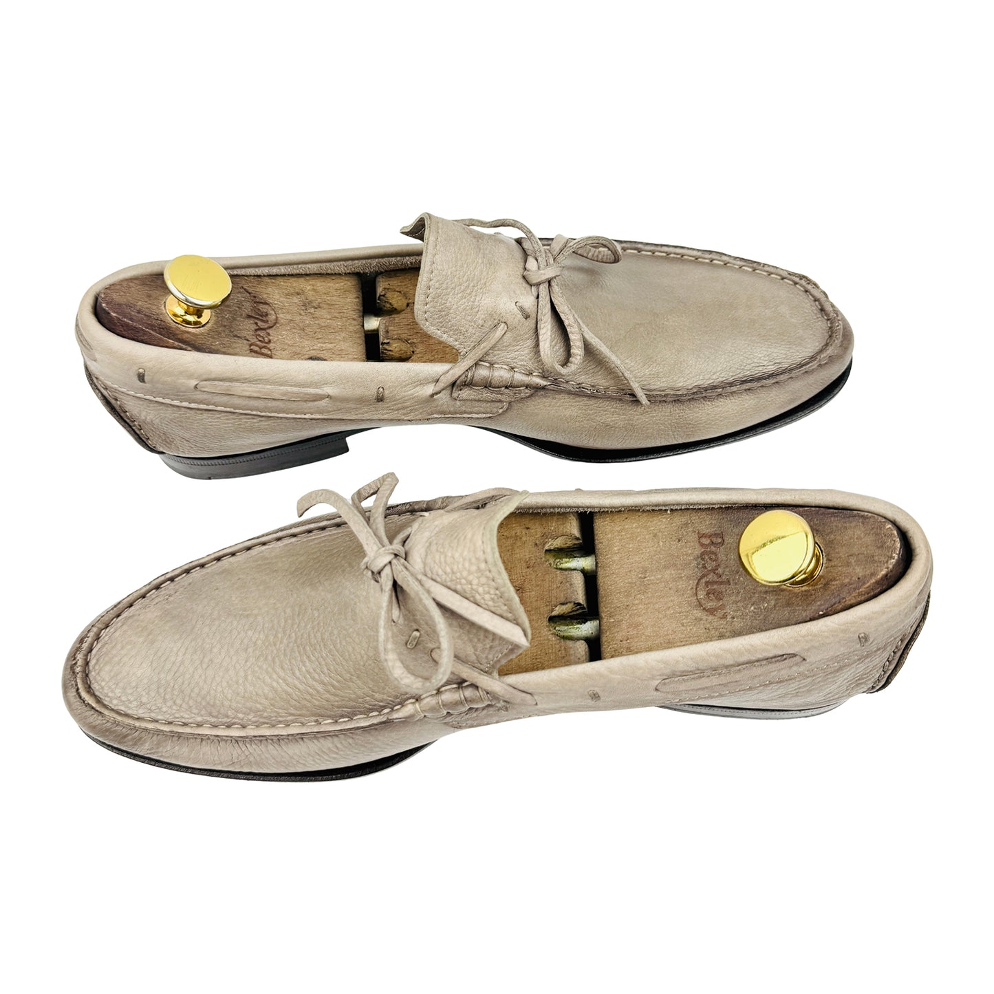Santoni Men's Beige Leather Loafers (Size 42)