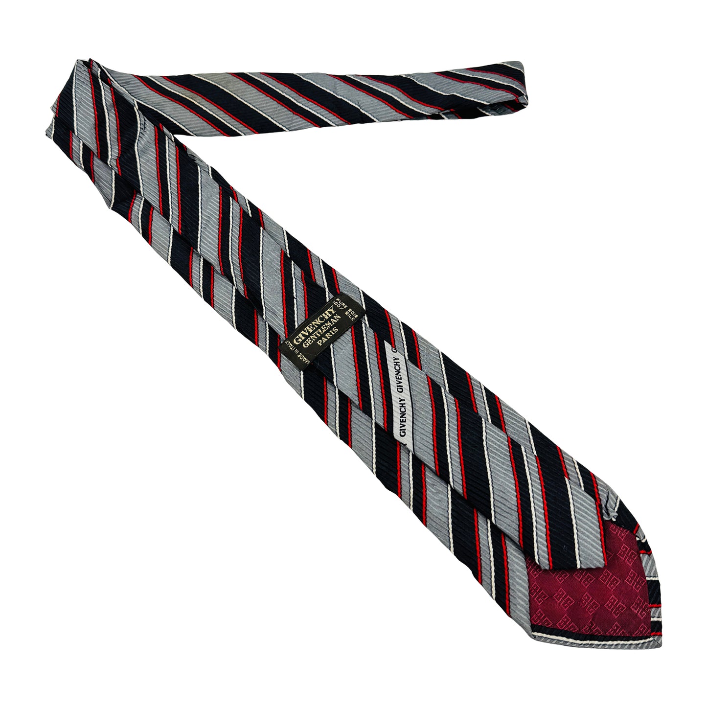 Givenchy Grey 'Diagonal Stripes' Tie (Size Regular)