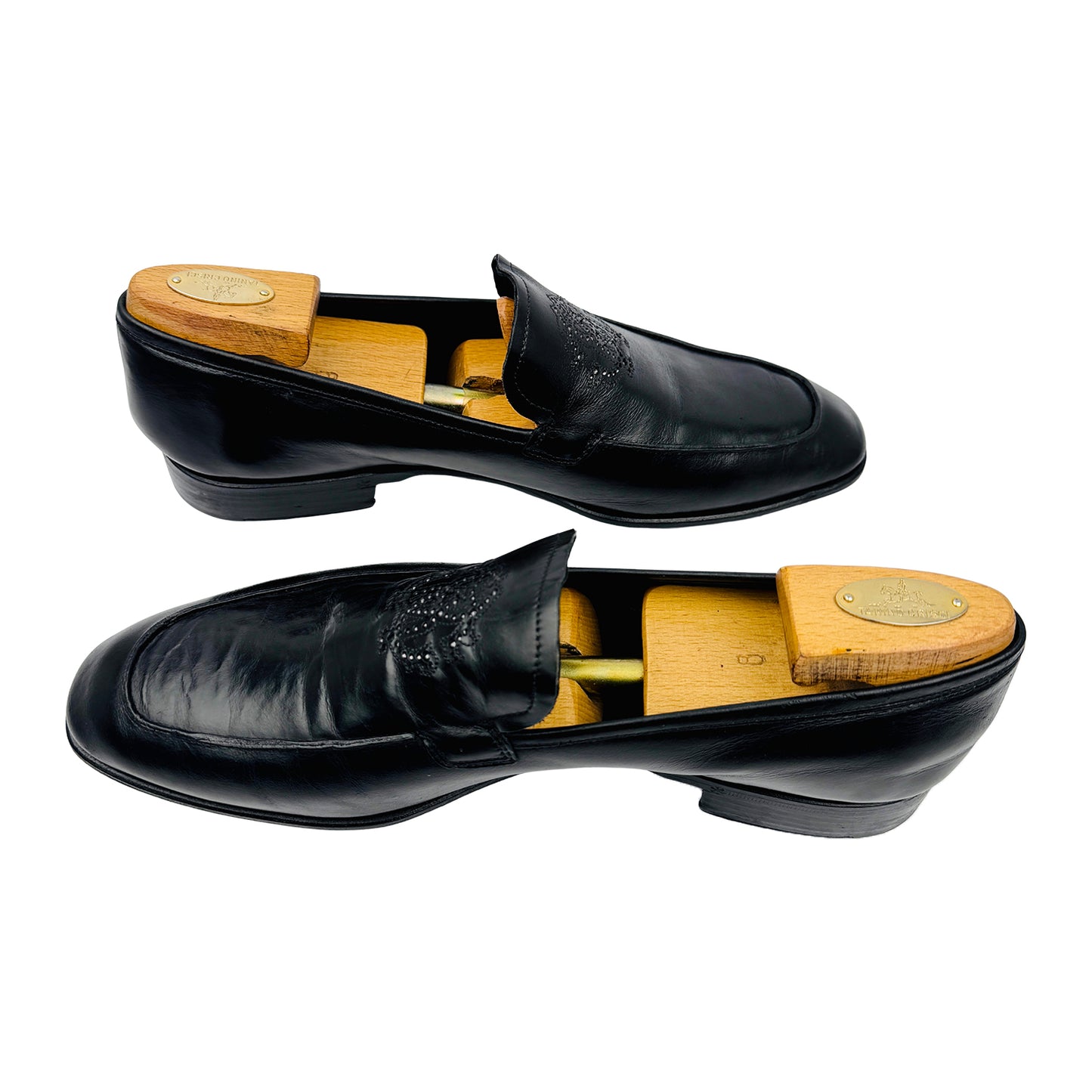 Roberto Cavalli Black Monogram Leather Loafers (Size 43.5)