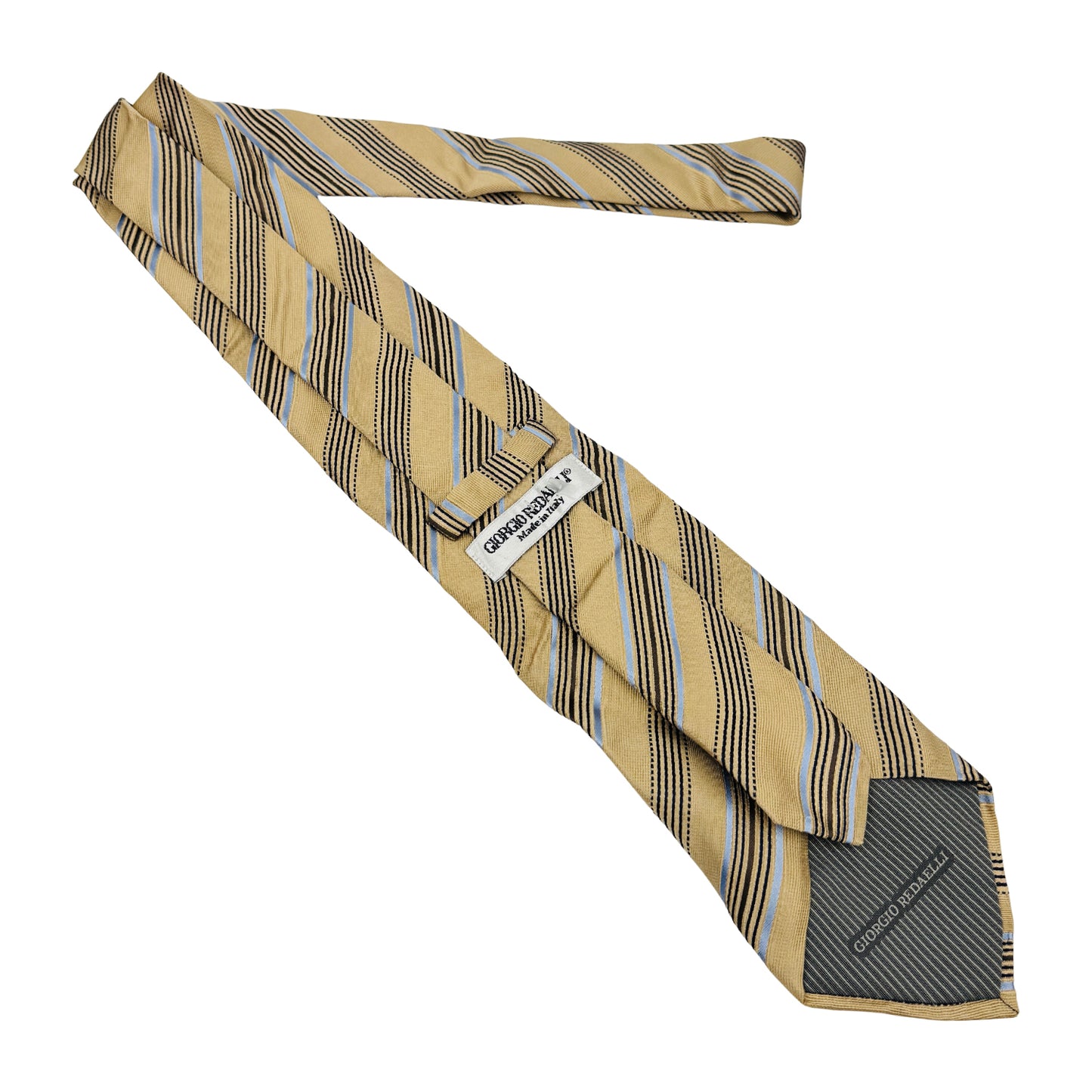 Giorgio Redaelli Beige 'Diagonal Stripes' Tie (Size Regular)
