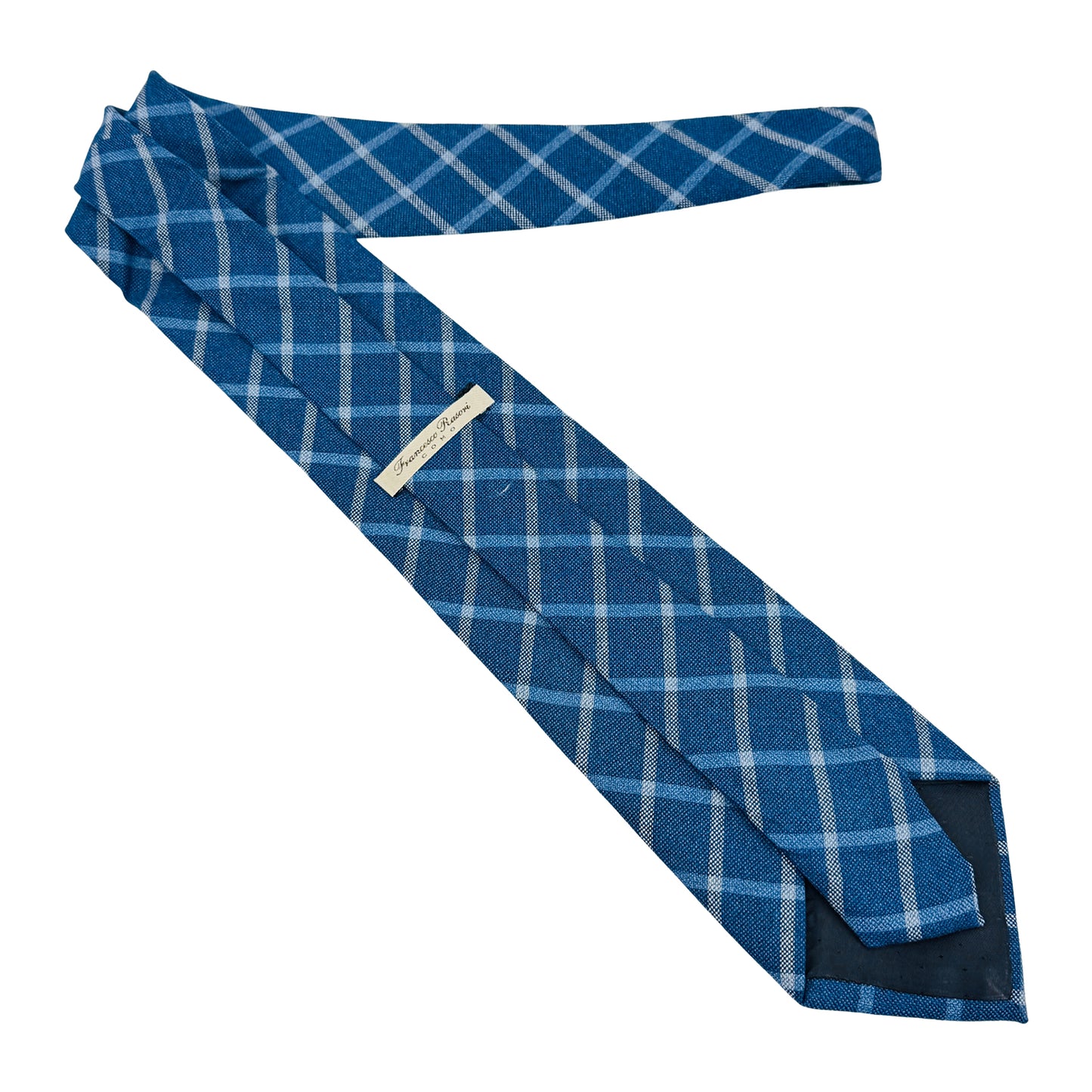 Francesco Rasori Como Blue 'Check Pattern' Tie (Size Regular)