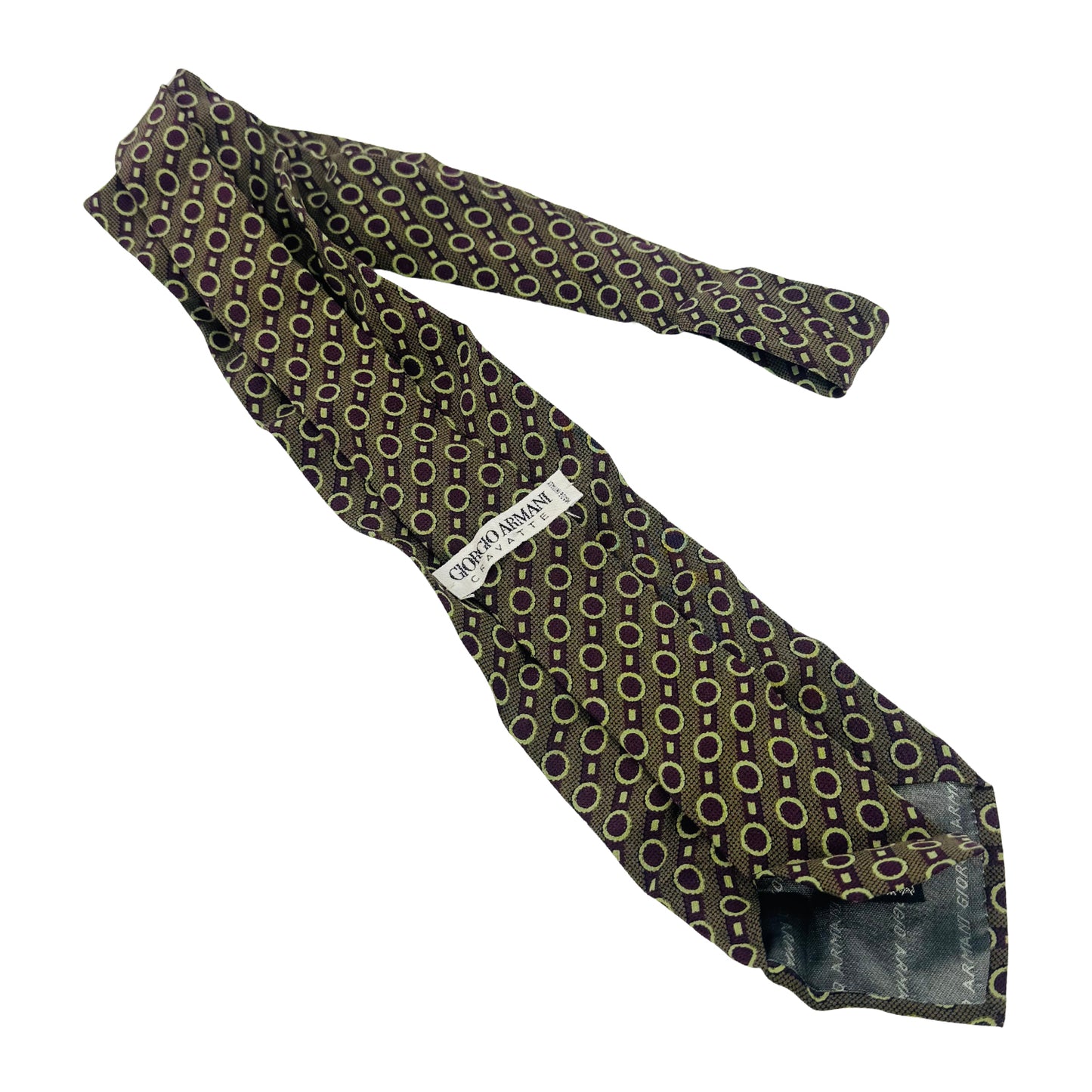 Giorgio Armani Brown 'Geometric Pattern' Tie (Size Regular)