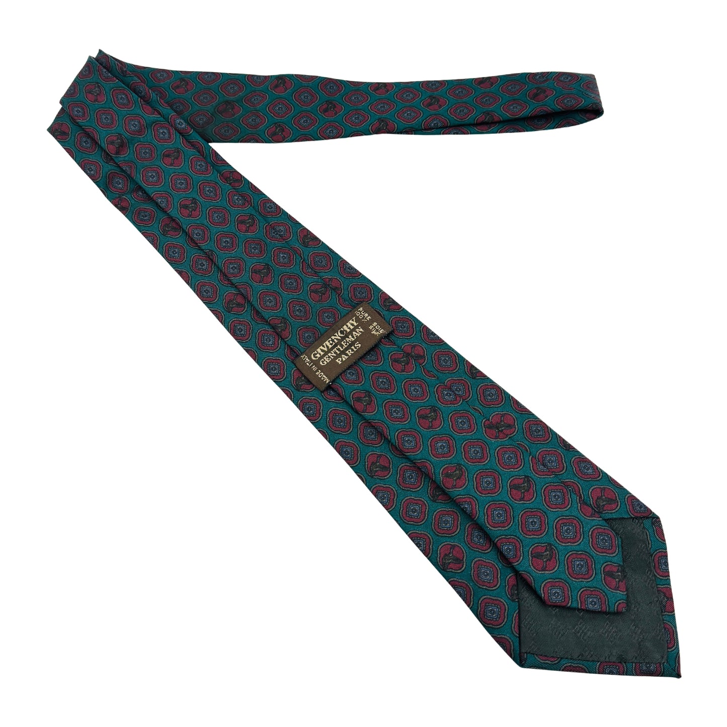 Givenchy Teal Green 'Geometric Pattern' Tie (Size Regular)