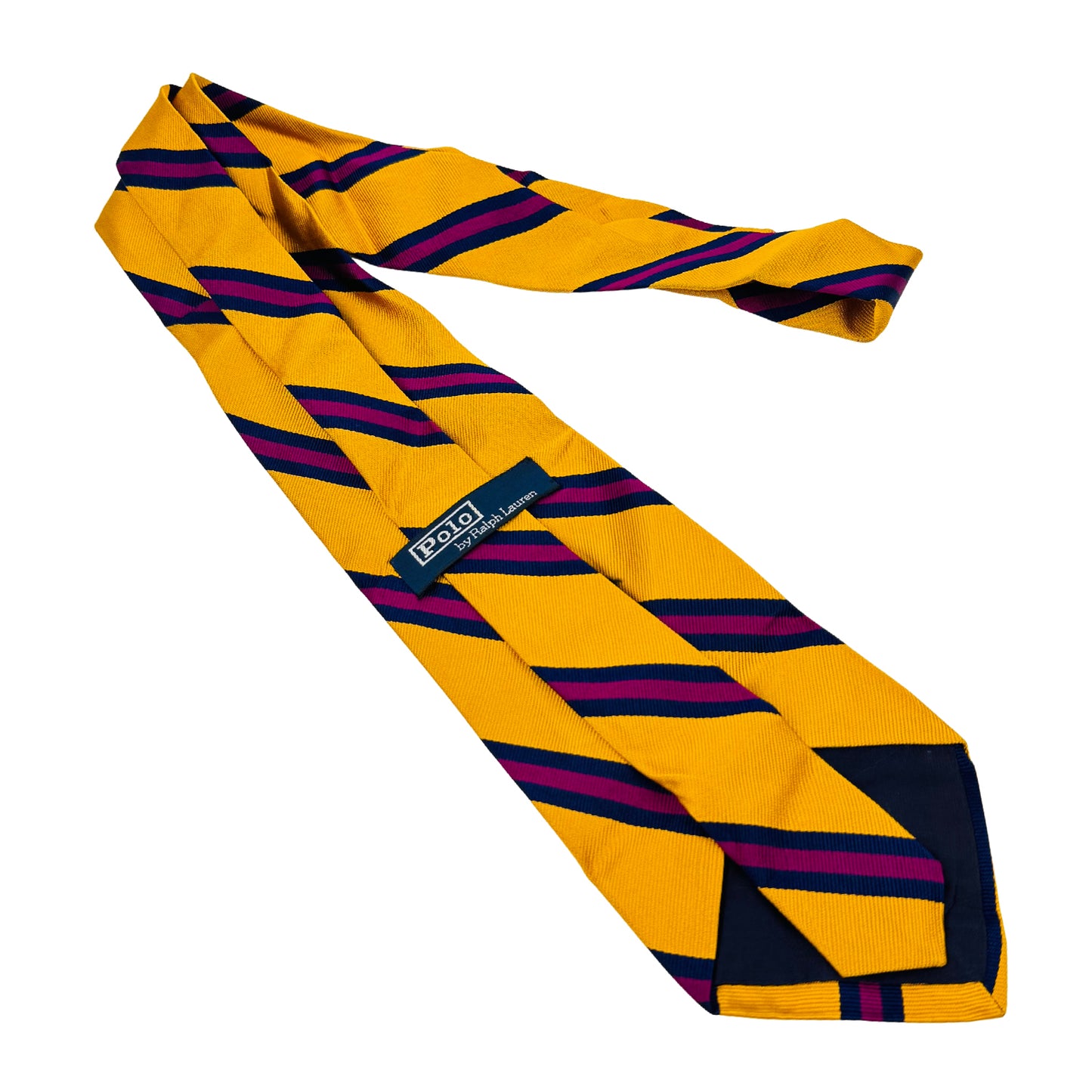 Ralph Lauren Polo Mustard Yellow 'Diagonal Stripes' Tie (Size Regular)