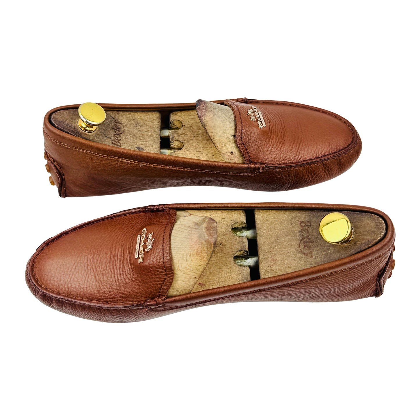 Coach New York Cognac Brown Leather Driving Loafers (Size 42.5)