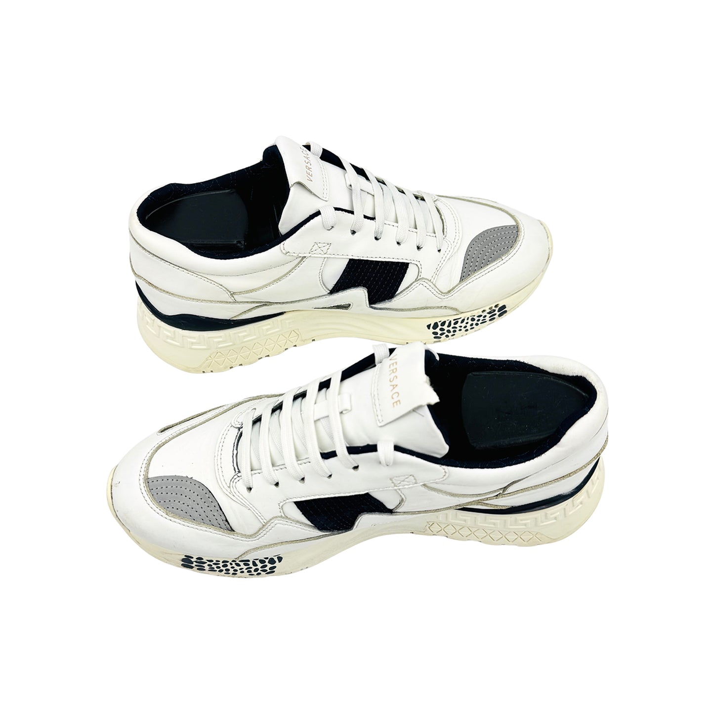 Versace 'White Black' Leather Sneakers (Size 39/39.5)