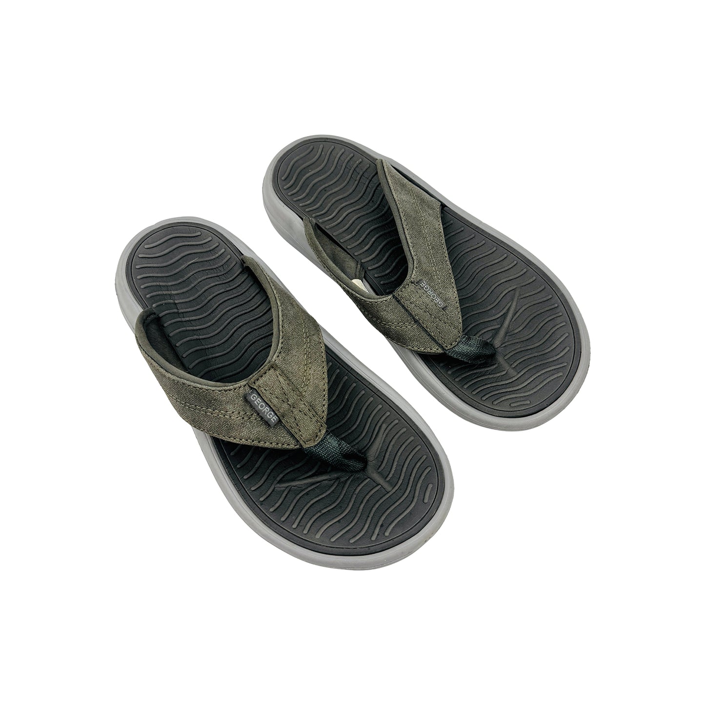 George Atlantic II Olive Grey Flip Flops (Size 39.5)