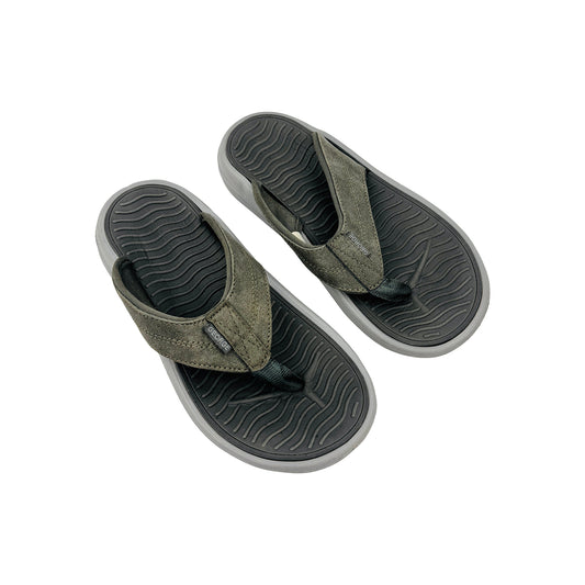 George Atlantic II Olive Grey Flip Flops (Size 39.5)