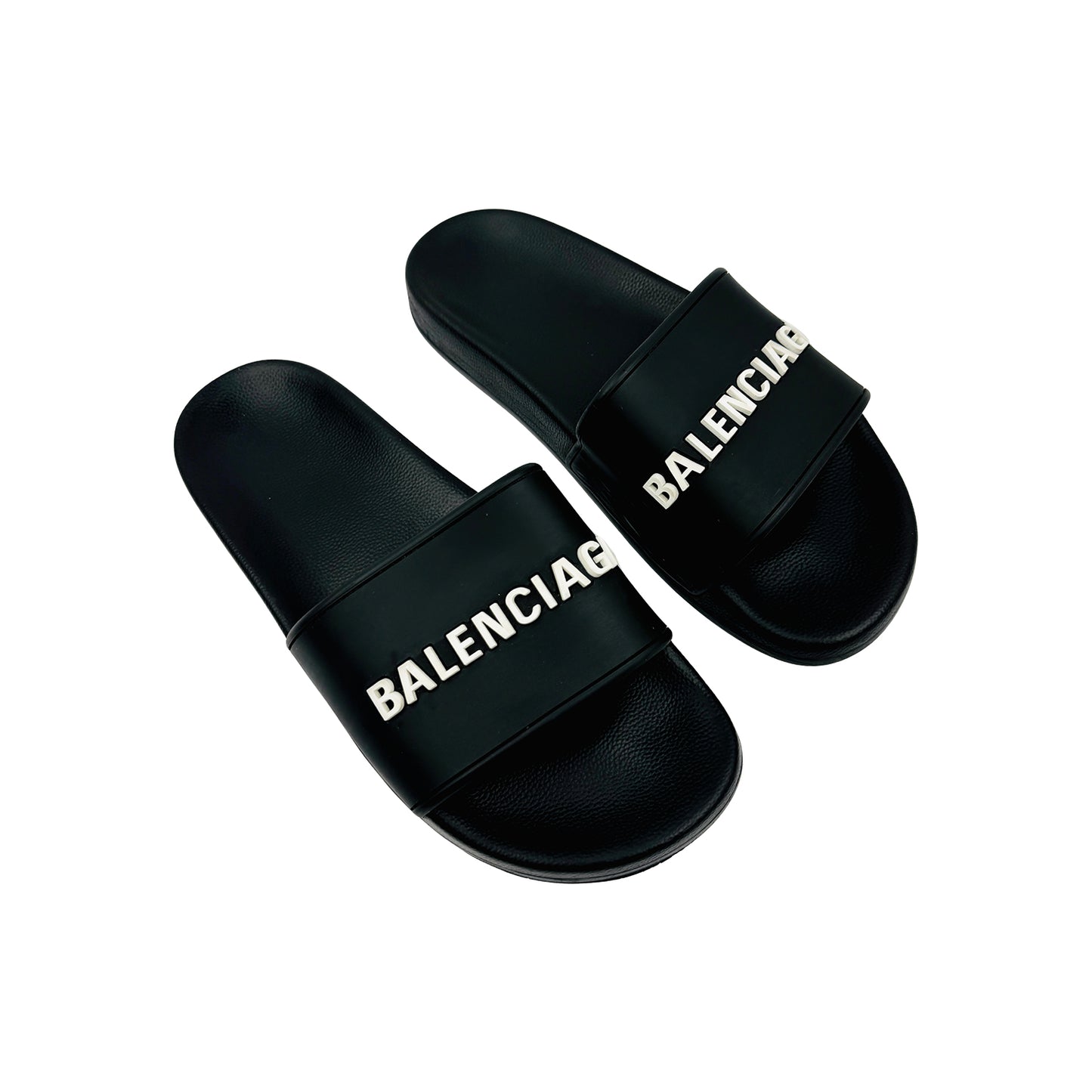 Balenciaga Men's Pool Black Rubber Slides (Size 41.5/42)