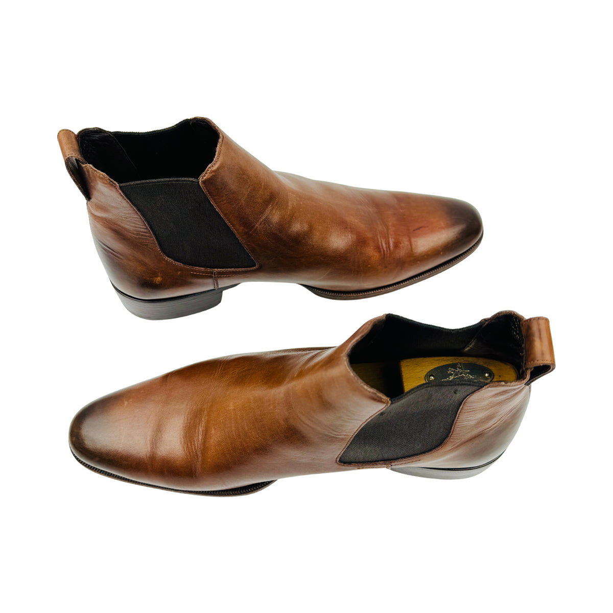 Max Verre Men's Brown Leather Chelsea Boots (Size 42.5)
