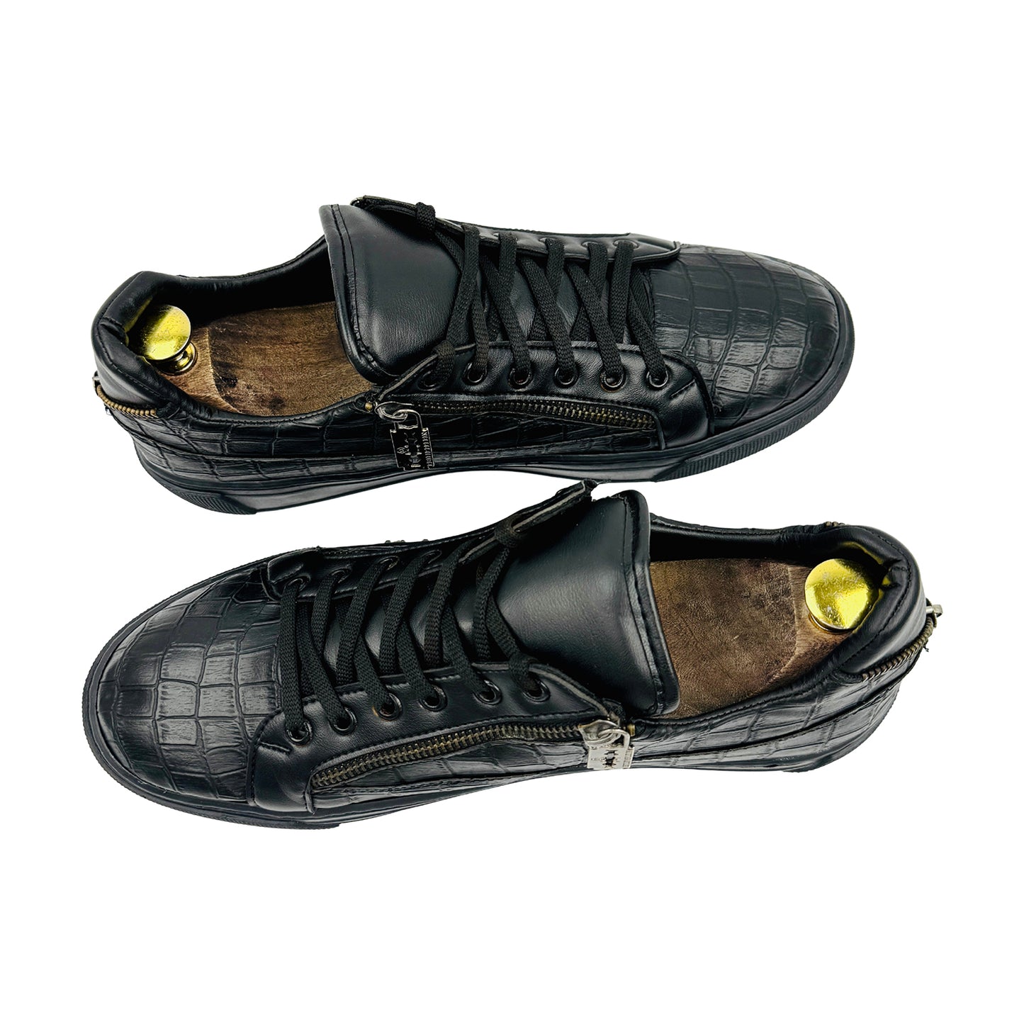 Philipp Plein Razor Zip Croc Embossed Sneakers (Size 42.5)