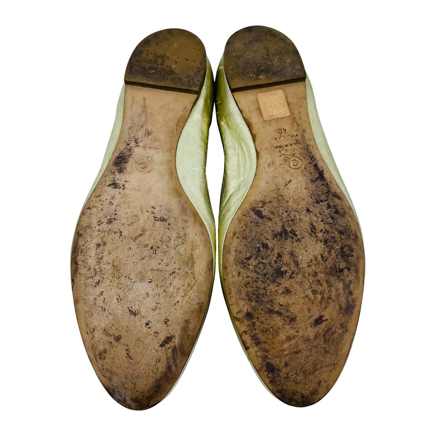 Alexander McQueen Gold Sequin Skull Flats (Size 40) - 294034