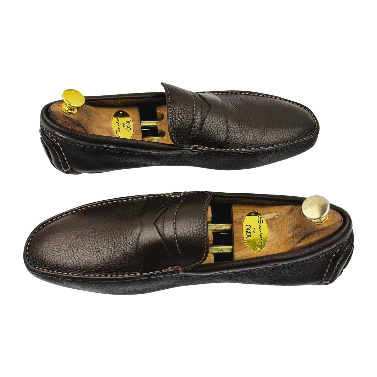 Prada Men's Dark Brown Leather Driving Loafers (Size 44)