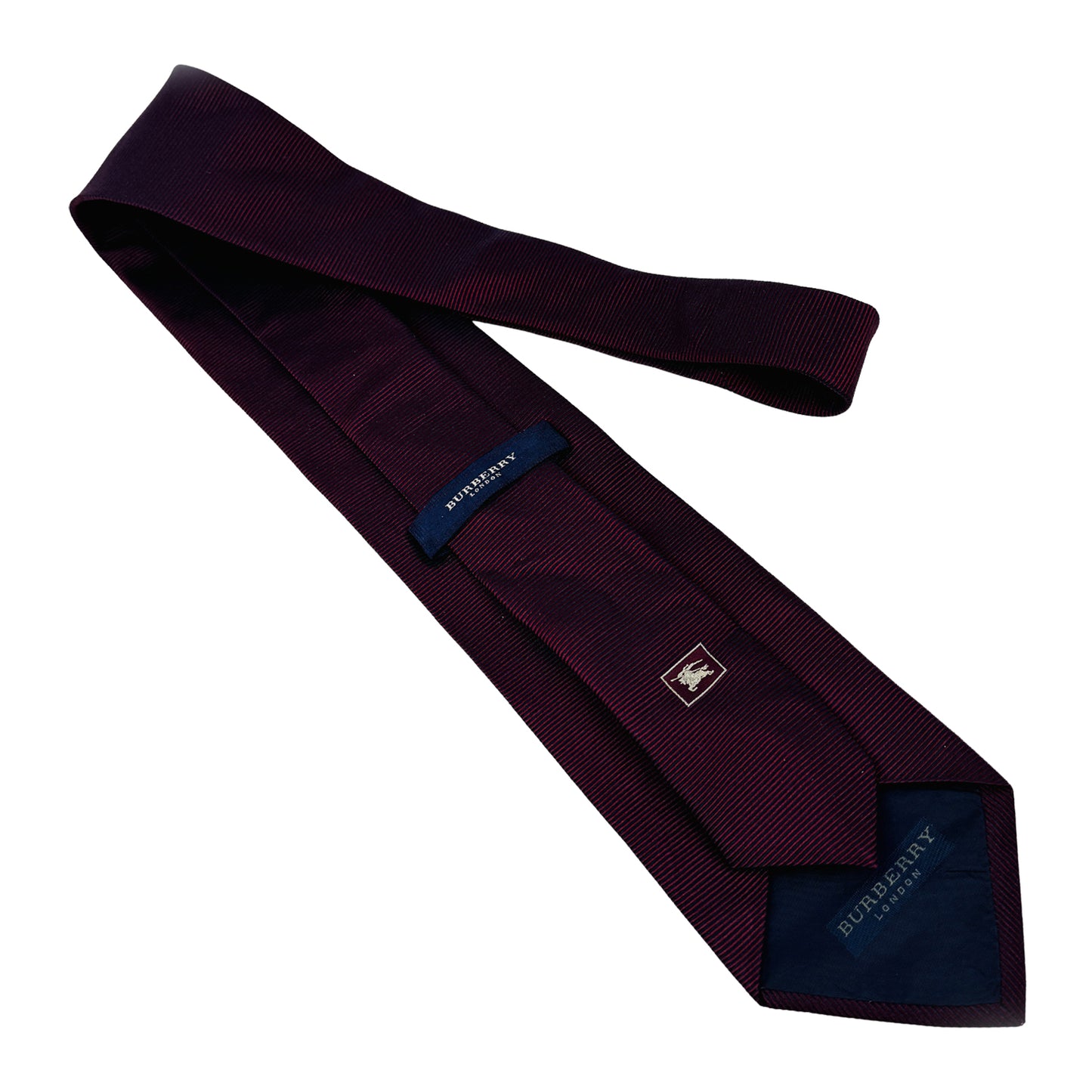 Burberry London Deep Burgundy 'Subtle Diagonal Stripes' Silk Tie