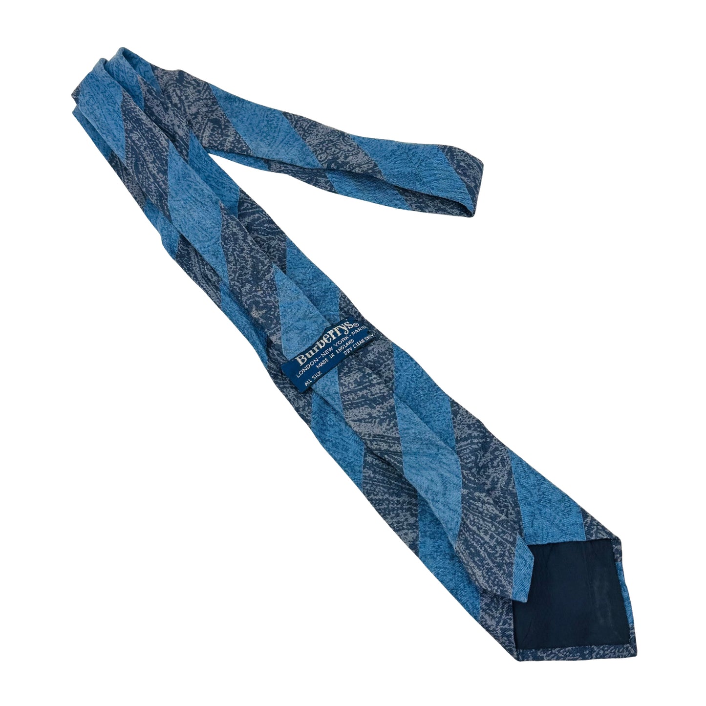 Burberry Blue 'Diagonal Textured Stripes' Silk Tie (Size Regular)